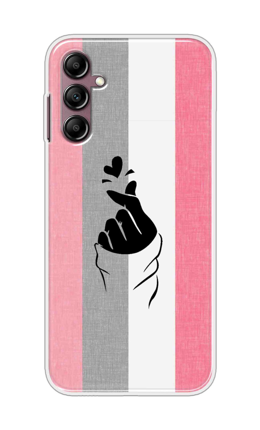 Coberta Back Cover For Samsung Galaxy M35 5G Back Cover Stylish Case - Pink and Grey Korean Heart Design D11894