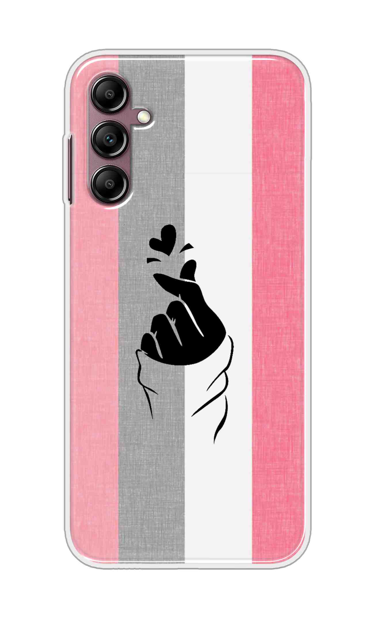 Coberta Back Cover For Samsung Galaxy A55 5G Back Cover Stylish Case - Pink and Grey Korean Heart Design D11894