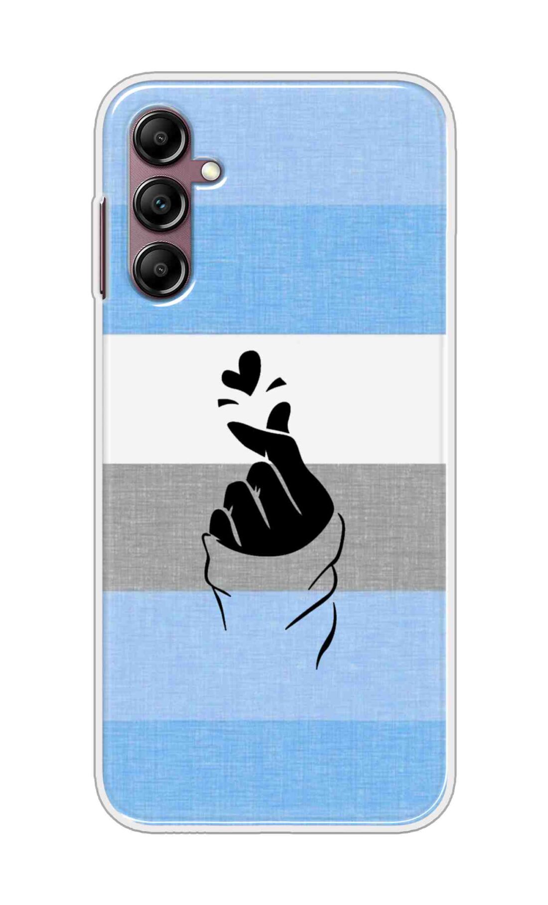Coberta Back Cover For Samsung Galaxy M35 5G Back Cover Stylish Case - Blue and Grey Korean Heart Design D14909