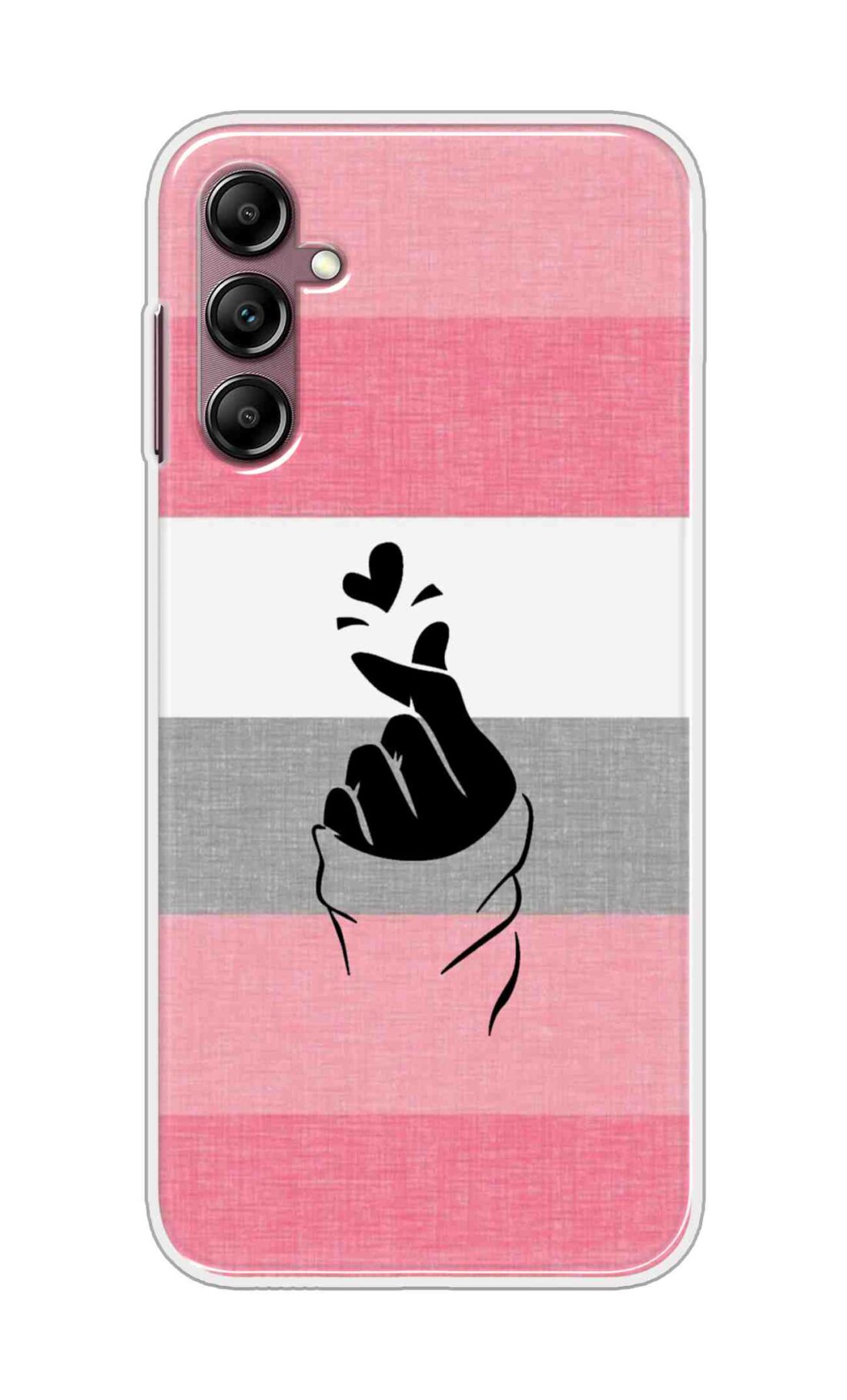 Coberta Back Cover For Samsung Galaxy A55 5G Back Cover Stylish Case - Straight Pink and Grey Korean Heart Design D14911
