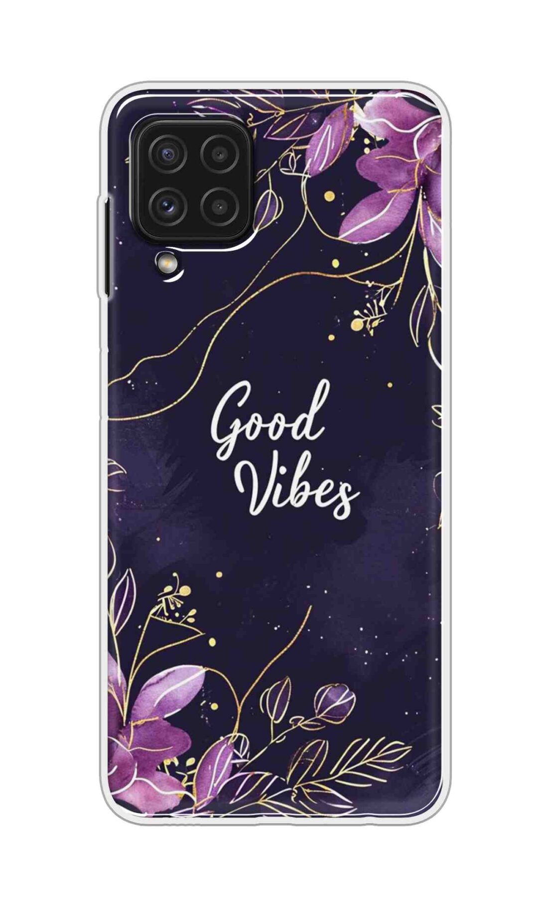 Coberta Back Cover For Samsung Galaxy A22 Back Cover Stylish Case - Good Vibes in Flowers Design D16517