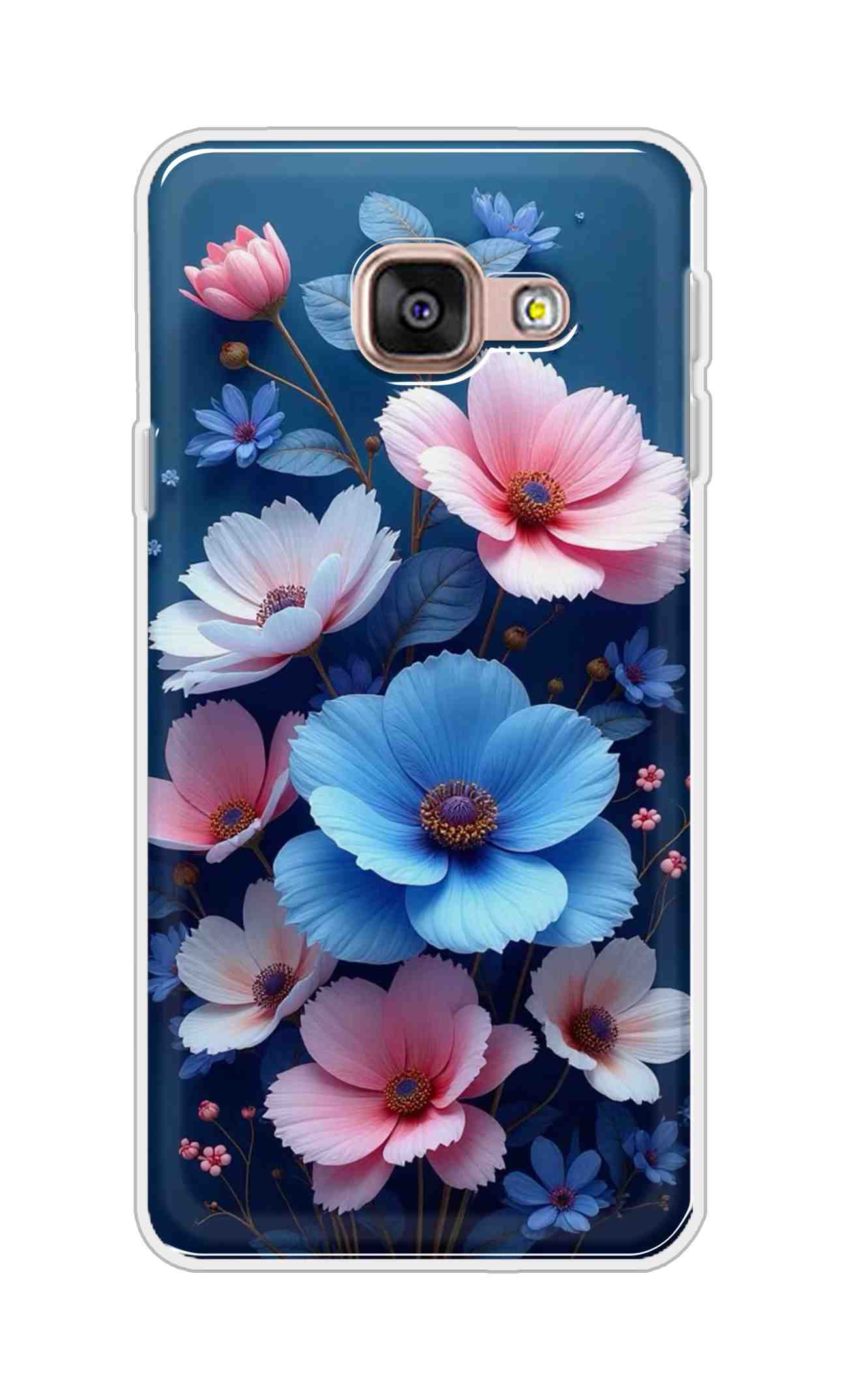 Coberta Back Cover For Samsung Galaxy A3 (2016) Back Cover Stylish Case - Blue and Pink Flowers Design D16512