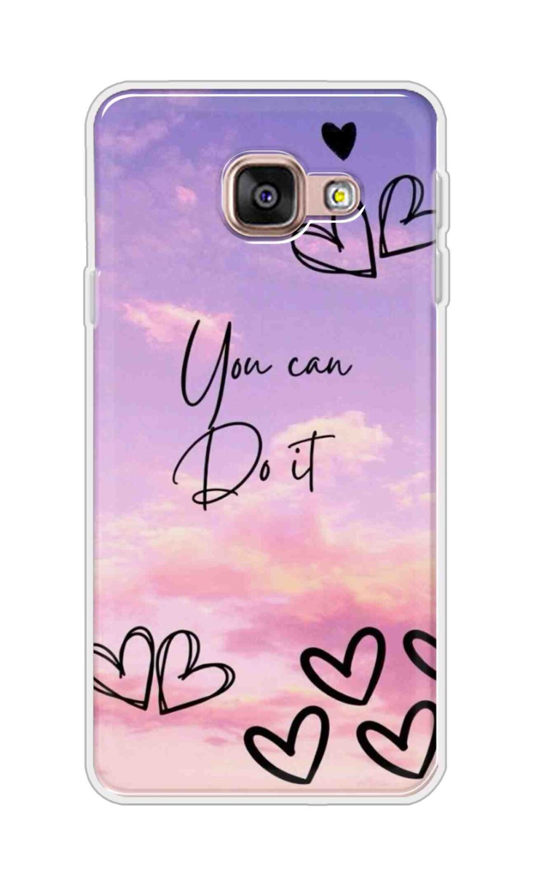 Coberta Back Cover For Samsung Galaxy A3 (2016) Back Cover Stylish Case - You Can Do It and Hearts Design D16539