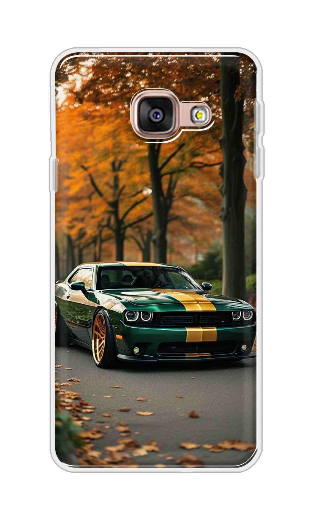 Coberta Back Cover For Samsung Galaxy A3 (2016) Back Cover Stylish Case - Golden Line in Green Design D16546
