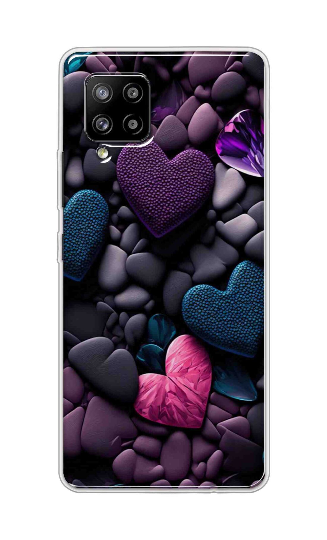 Coberta Back Cover For Samsung Galaxy A42 Back Cover Stylish Case - Purple Hearts Design D16005