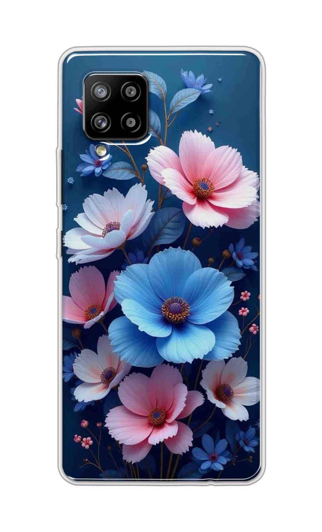 Coberta Back Cover For Samsung Galaxy A42 Back Cover Stylish Case - Blue and Pink Flowers Design D16512