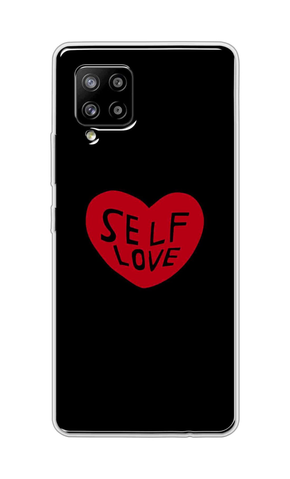 Coberta Back Cover For Samsung Galaxy A42 Back Cover Stylish Case - Self Love Heart in Black Design D16516