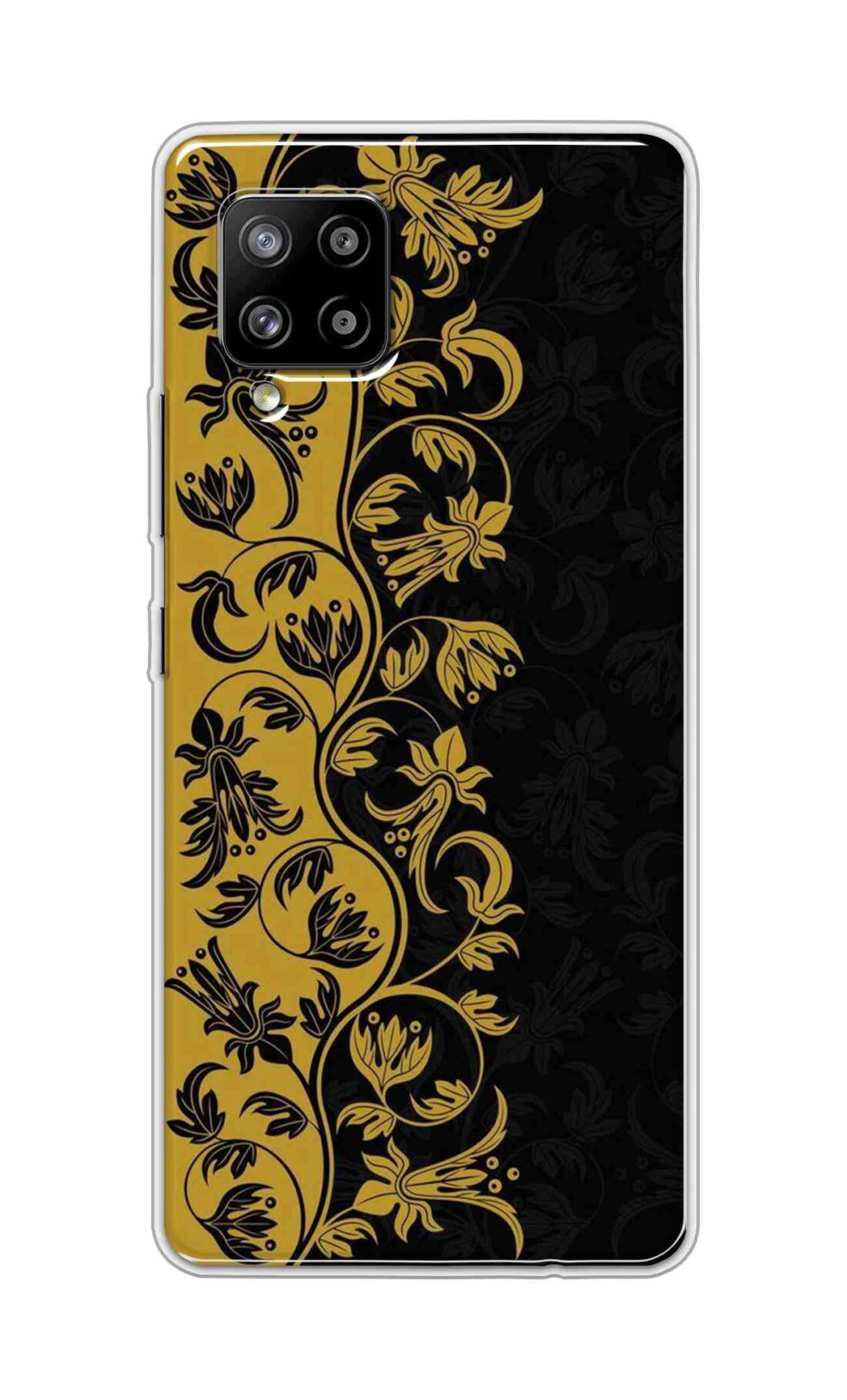 Coberta Back Cover For Samsung Galaxy A42 Back Cover Stylish Case - Black and Yellow Leaves Design D16518