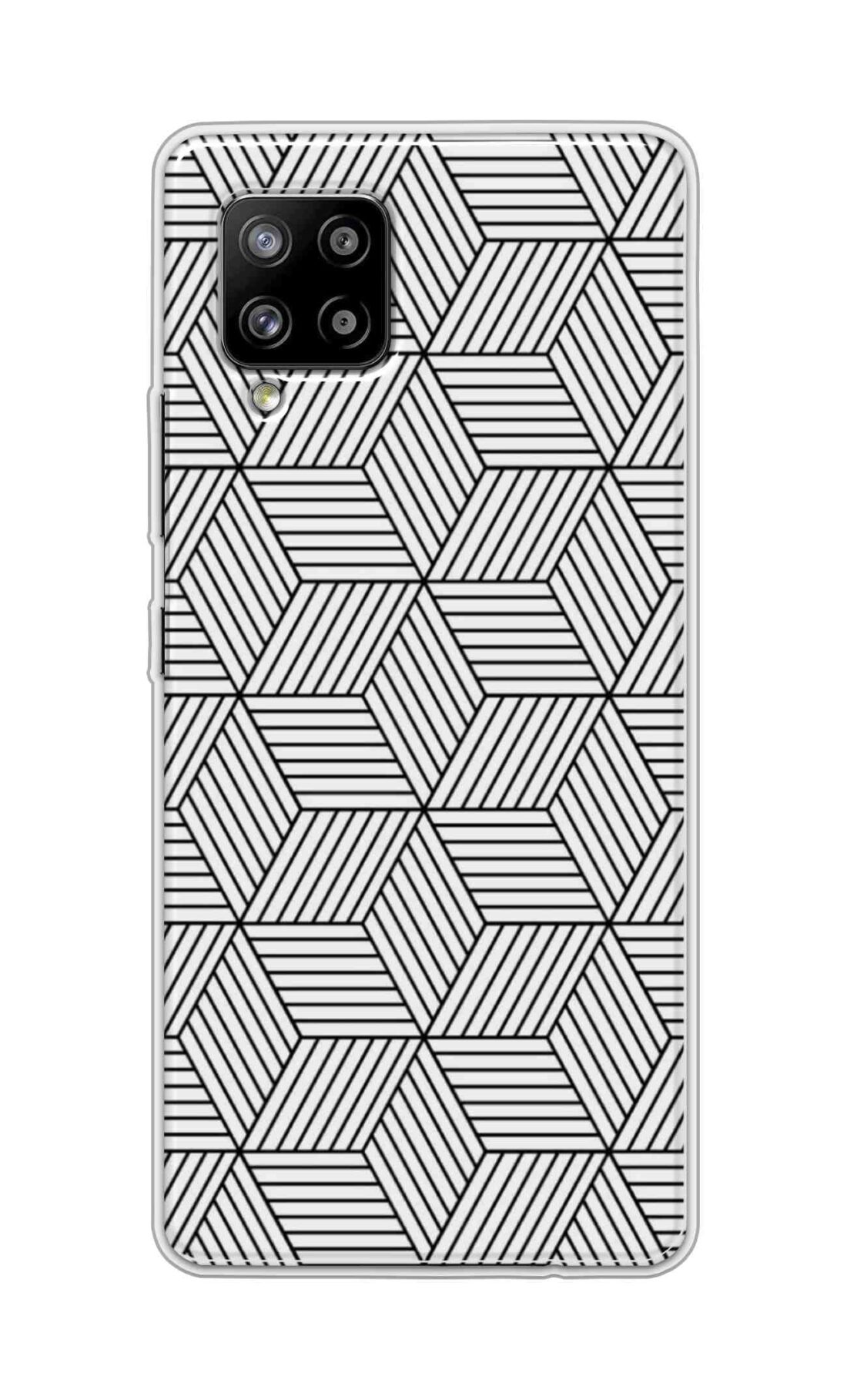 Coberta Back Cover For Samsung Galaxy A42 Back Cover Stylish Case - White and Black Zig Zag Design D16586