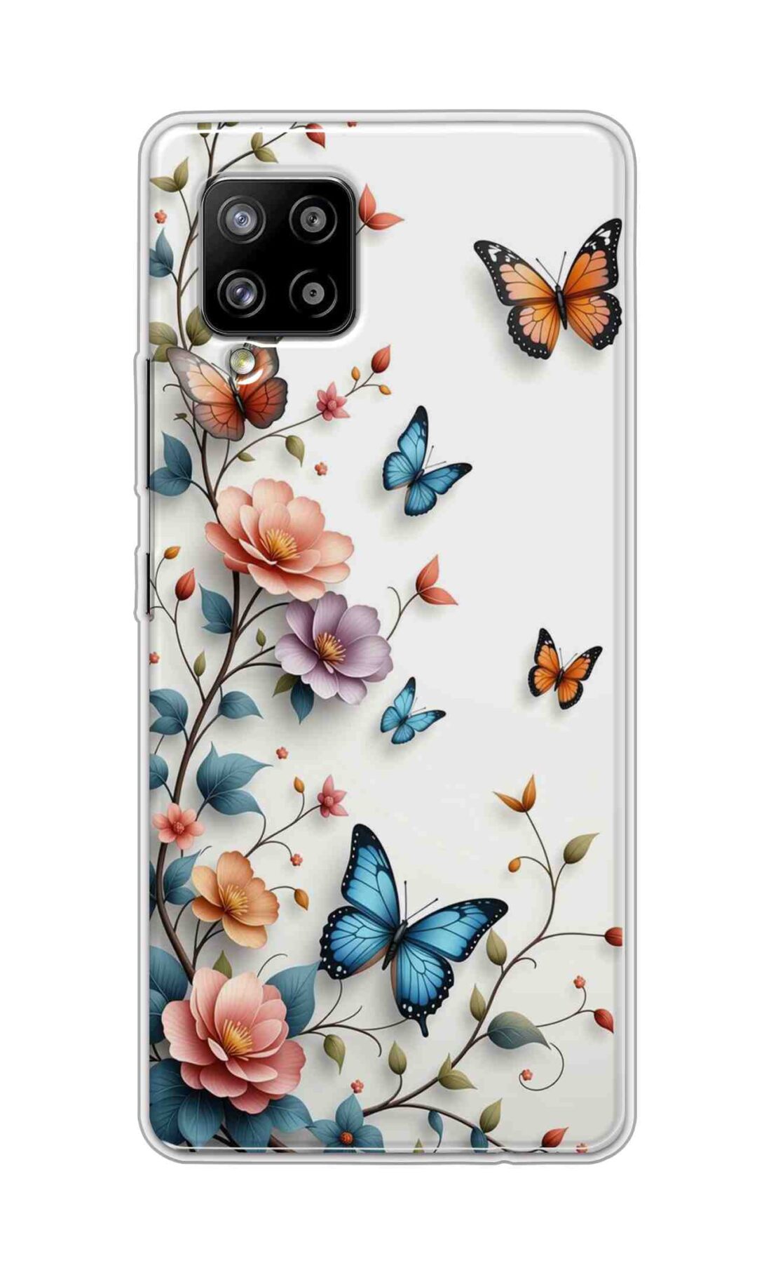Coberta Back Cover For Samsung Galaxy A42 Back Cover Stylish Case - Multi Flowers and Butterflyes Design D16617