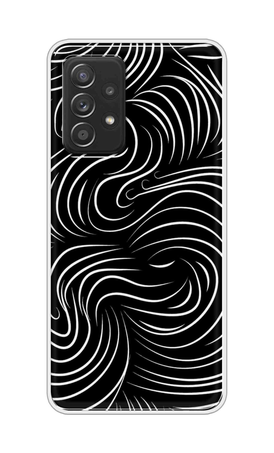 Coberta Back Cover For Samsung Galaxy A52 5G Back Cover Stylish Case - White Curves Design D16552