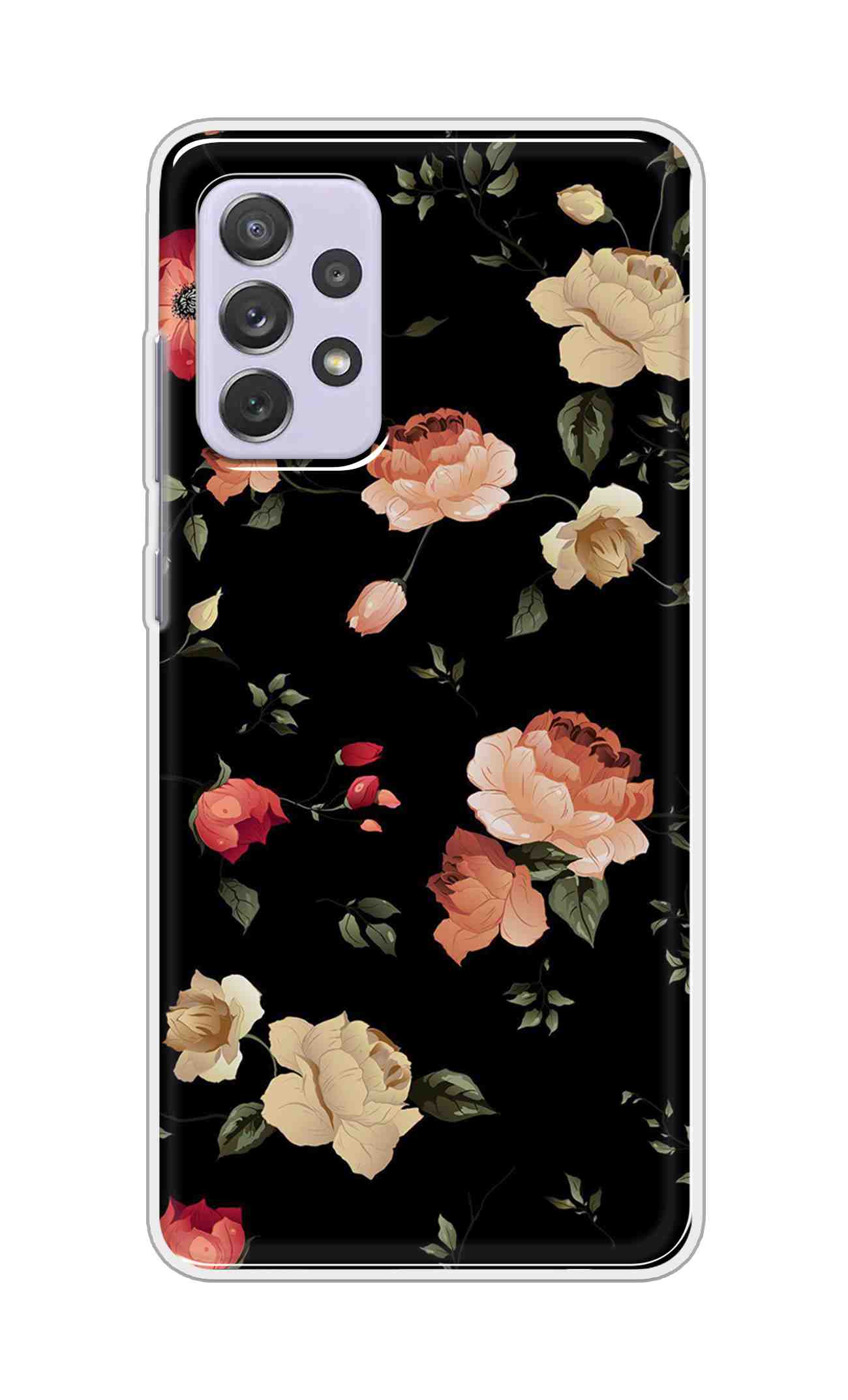 Coberta Back Cover For Samsung Galaxy A72 Back Cover Stylish Case - Bright Flowers Design D11411