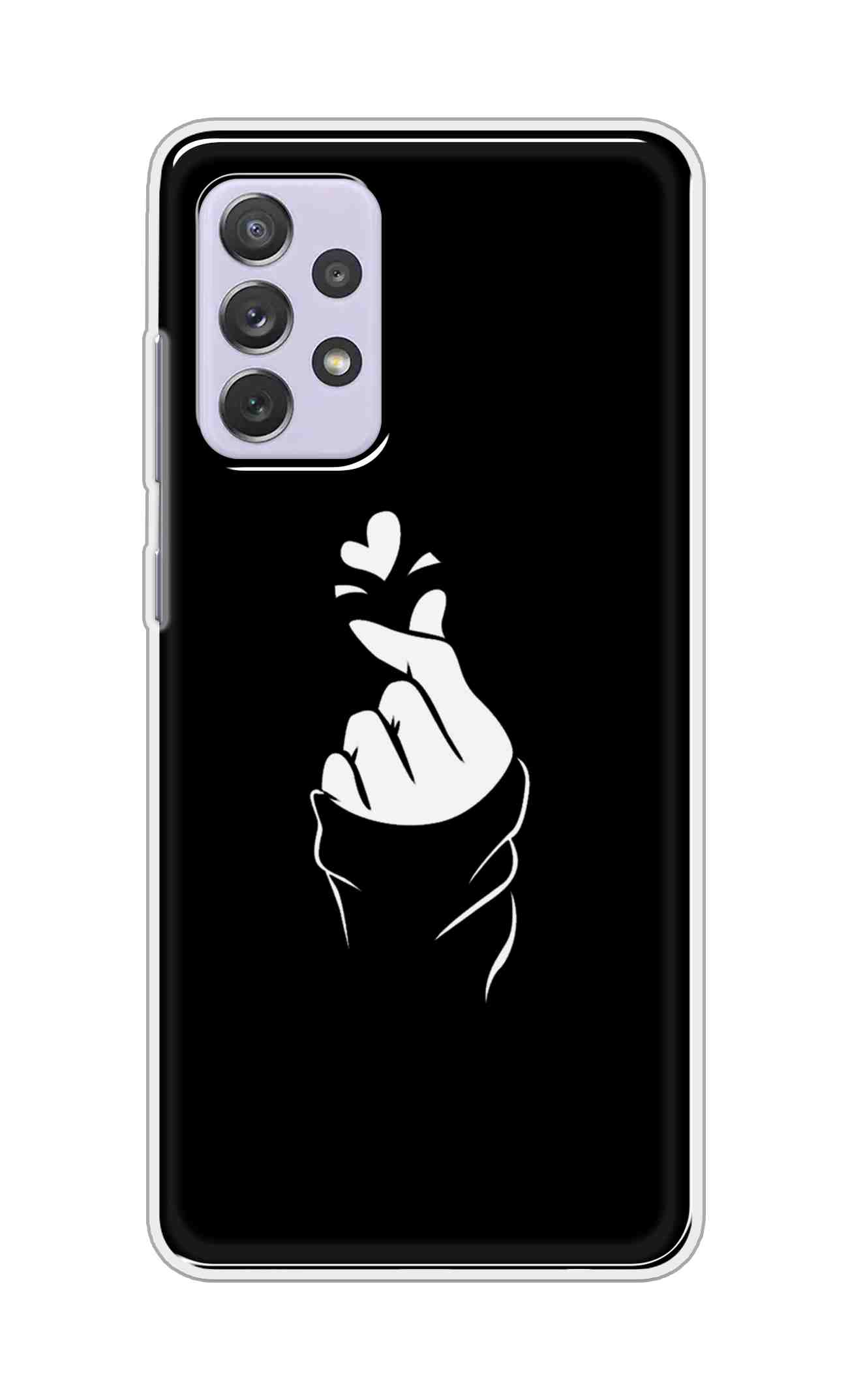 Coberta Back Cover For Samsung Galaxy A72 Back Cover Stylish Case - Black Korean Heart Design D11802