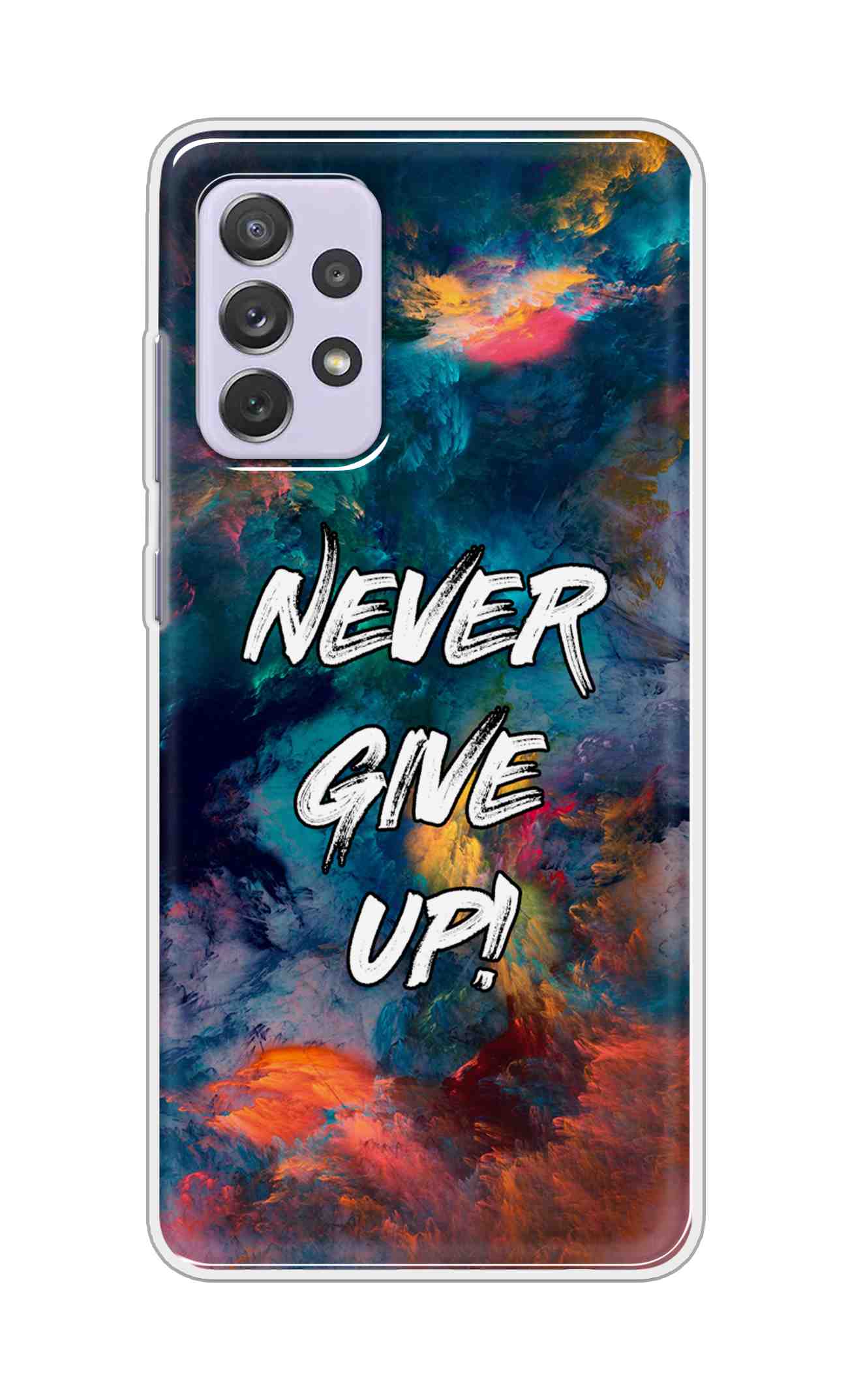 Coberta Back Cover For Samsung Galaxy A72 Back Cover Stylish Case - Never Give Up in Colour Storm Design D11928