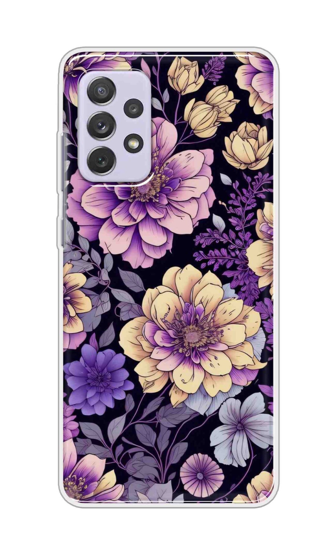 Coberta Back Cover For Samsung Galaxy A72 Back Cover Stylish Case - Pink and Yellow Lotus Flowers Design D16263