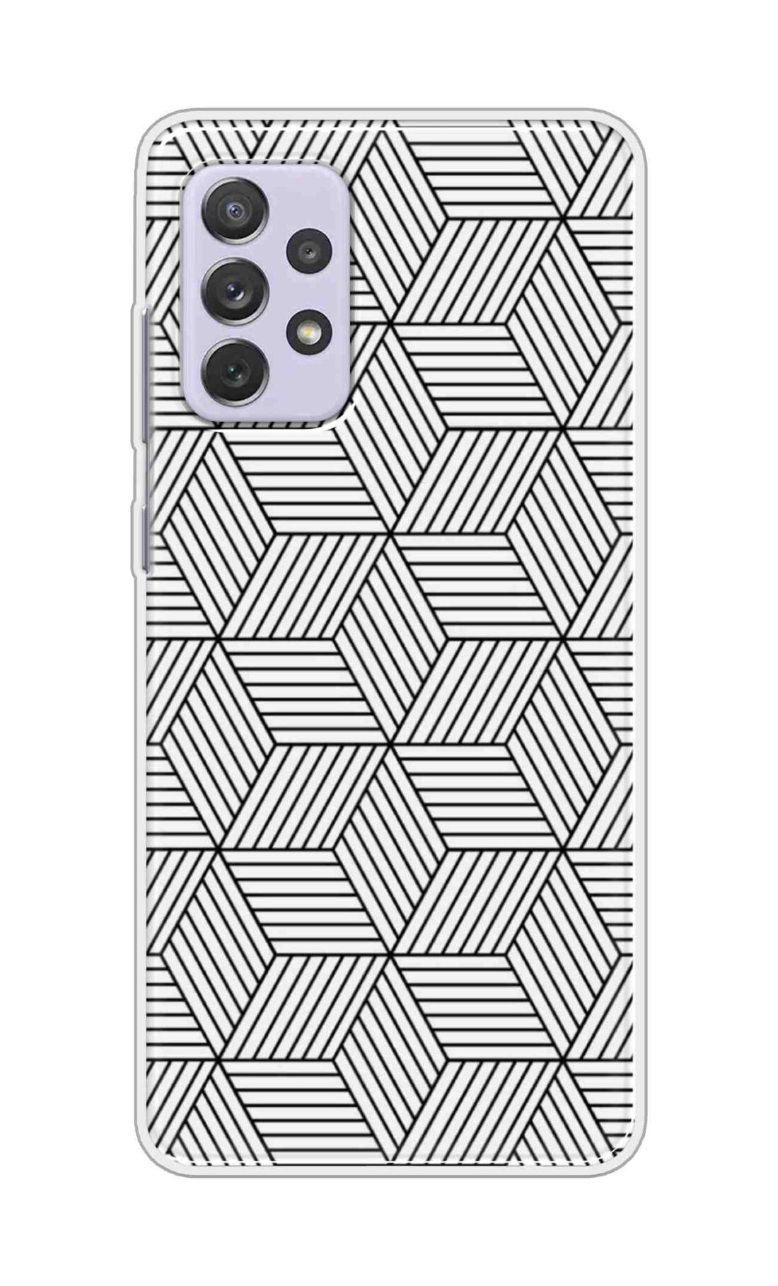 Coberta Back Cover For Samsung Galaxy A72 Back Cover Stylish Case - White and Black Zig Zag Design D16586