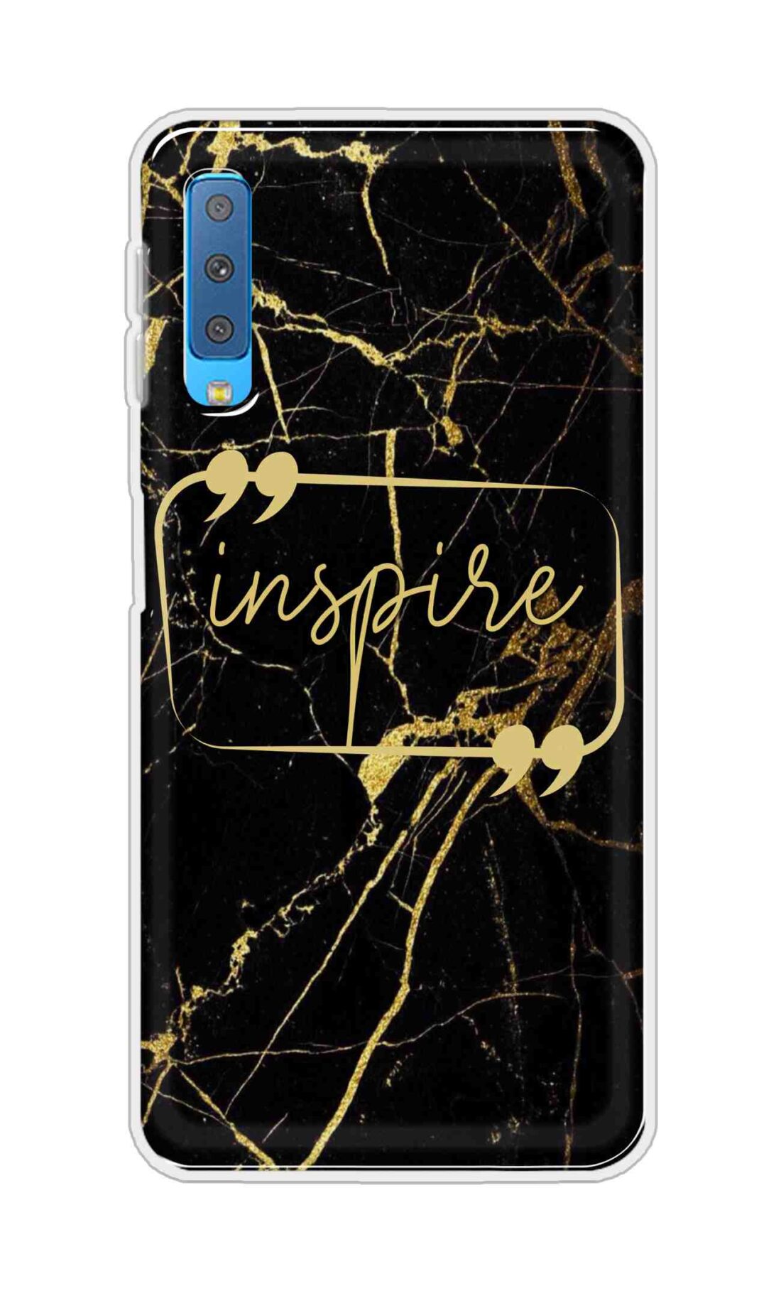 Coberta Back Cover For Samsung Galaxy A7 (2018) Back Cover Stylish Case - Inspire in Golden Marble Design D16509