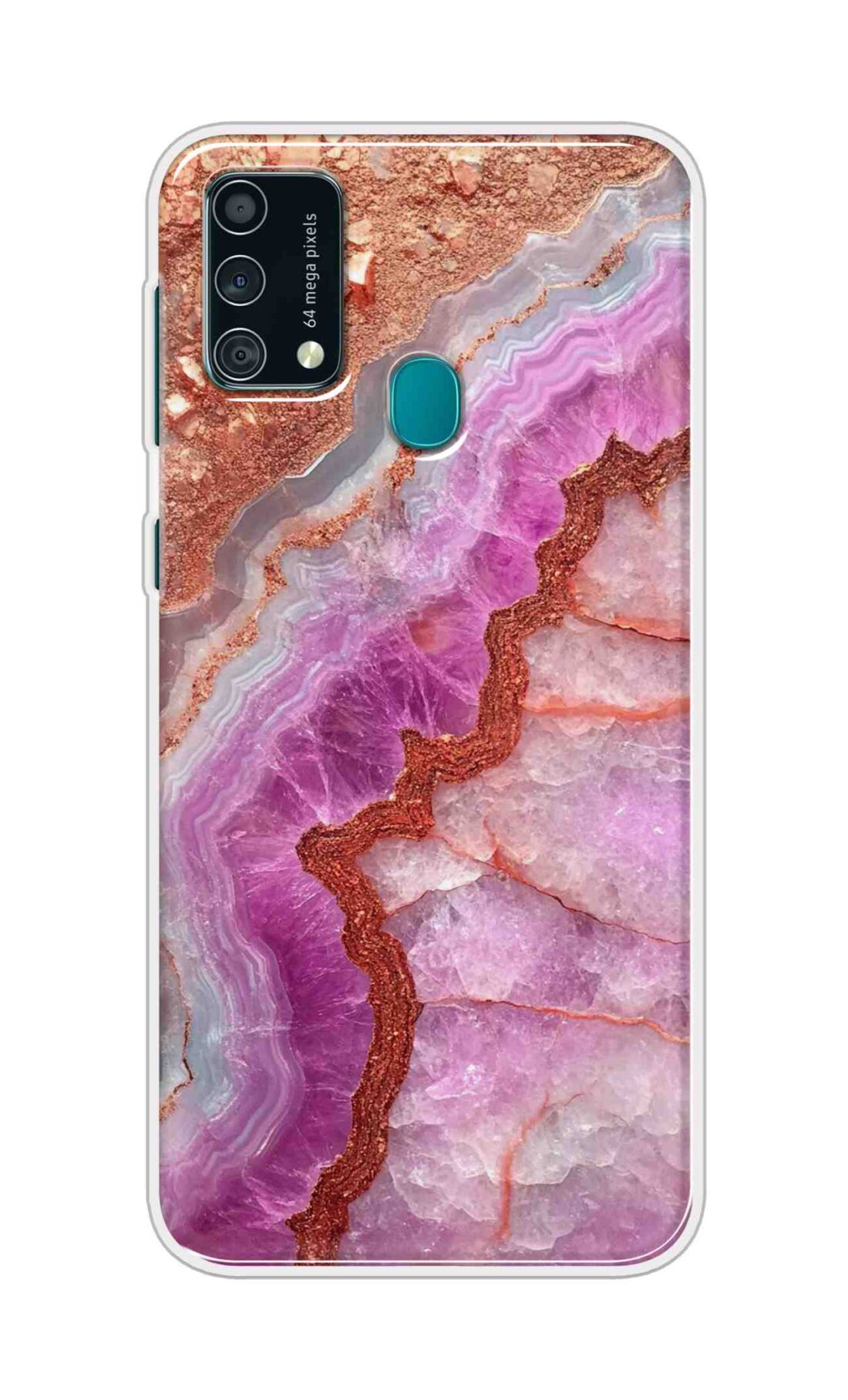 Coberta Back Cover For Samsung Galaxy F41 Back Cover Stylish Case - Multicolour Marble Design D16532