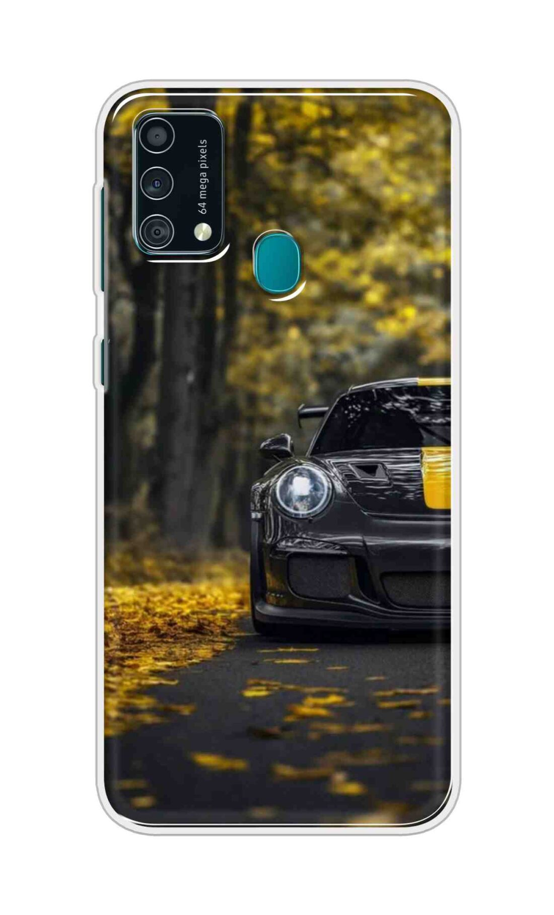 Coberta Back Cover For Samsung Galaxy F41 Back Cover Stylish Case - Black and Yellow Car Design D16561