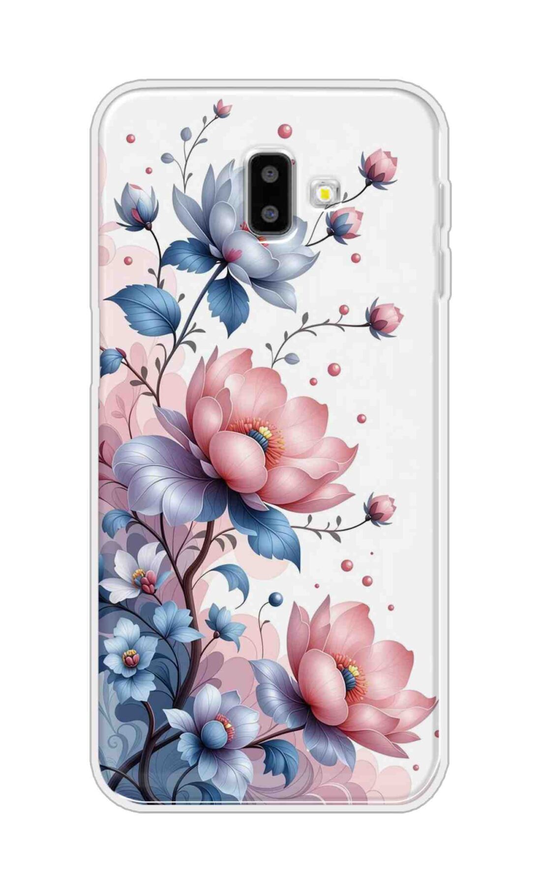Coberta Back Cover For Samsung Galaxy J6 Plus Back Cover Stylish Case - Asthetic Flowers in White Design D16607