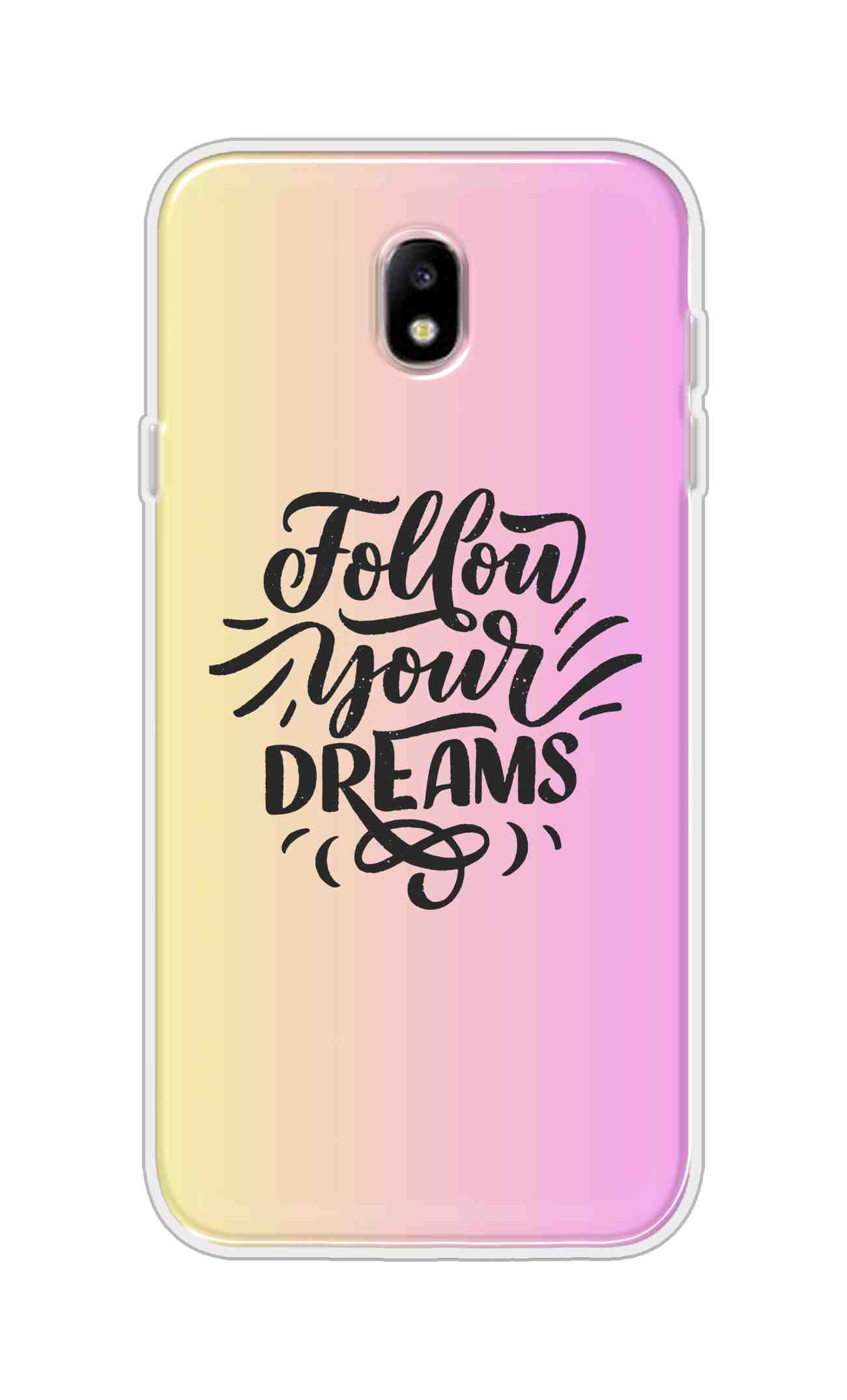 Coberta Back Cover For Samsung Galaxy J7 (2017) Back Cover Stylish Case - Follow Your Dreams In Pink And Yellow Design D16499