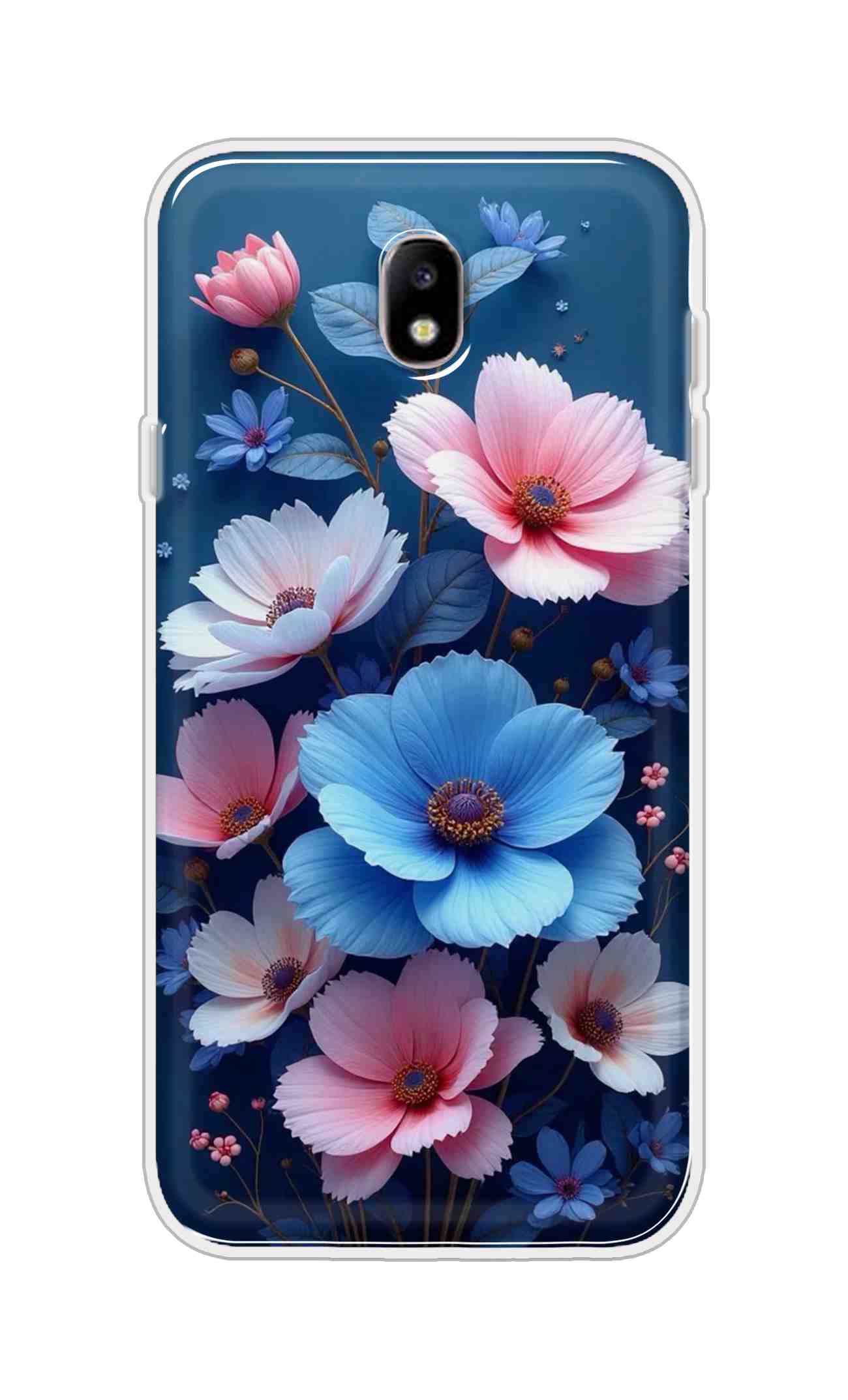 Coberta Back Cover For Samsung Galaxy J7 (2017) Back Cover Stylish Case - Blue and Pink Flowers Design D16512