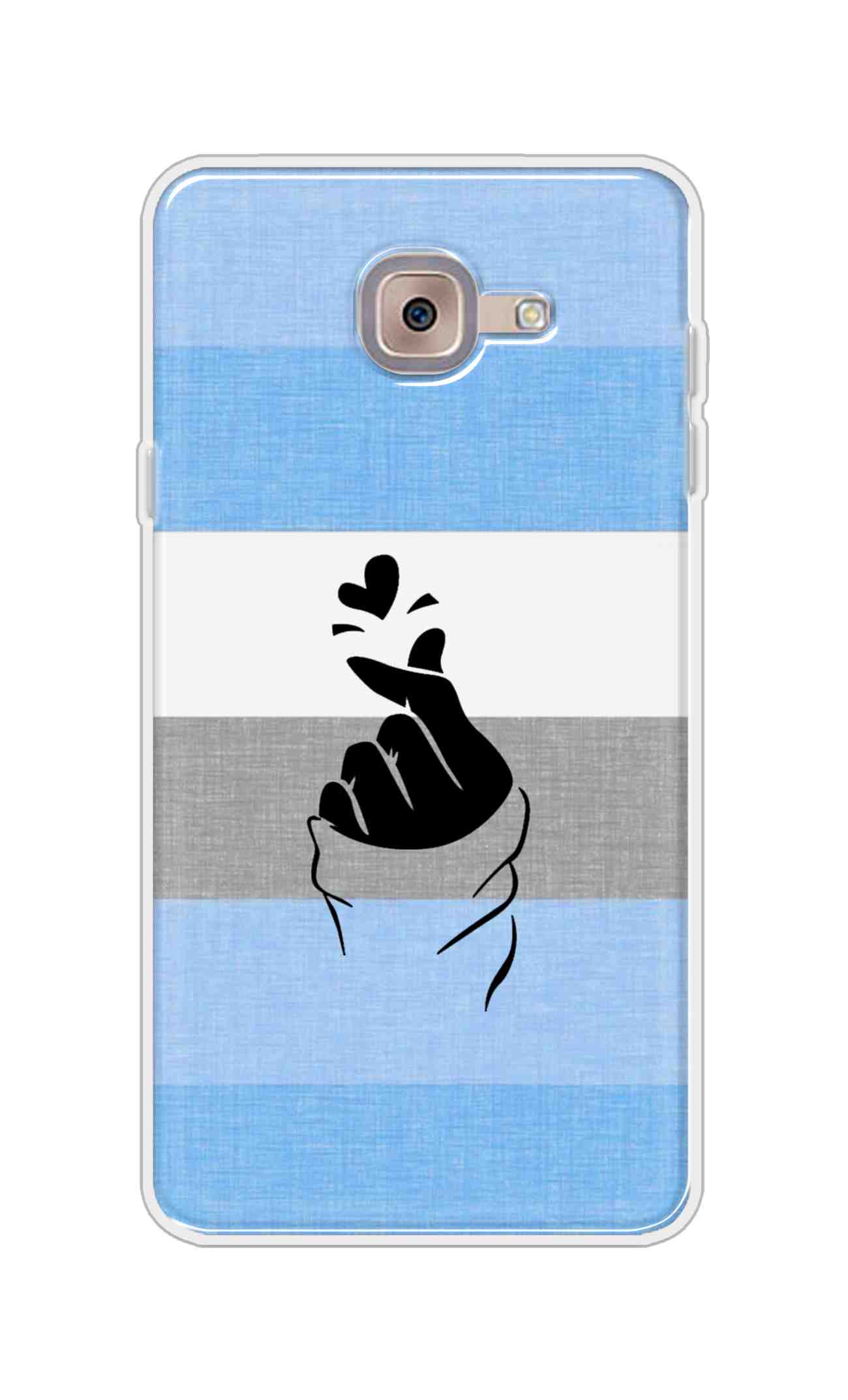 Coberta Back Cover For Samsung Galaxy J7 Max Back Cover Stylish Case - Blue and Grey Korean Heart Design D14909