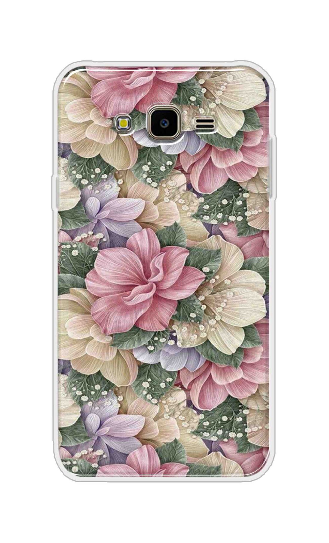 Coberta Back Cover For Samsung Galaxy J7 Nxt Back Cover Stylish Case - Green Leaves and Pink Flowers Design D16250