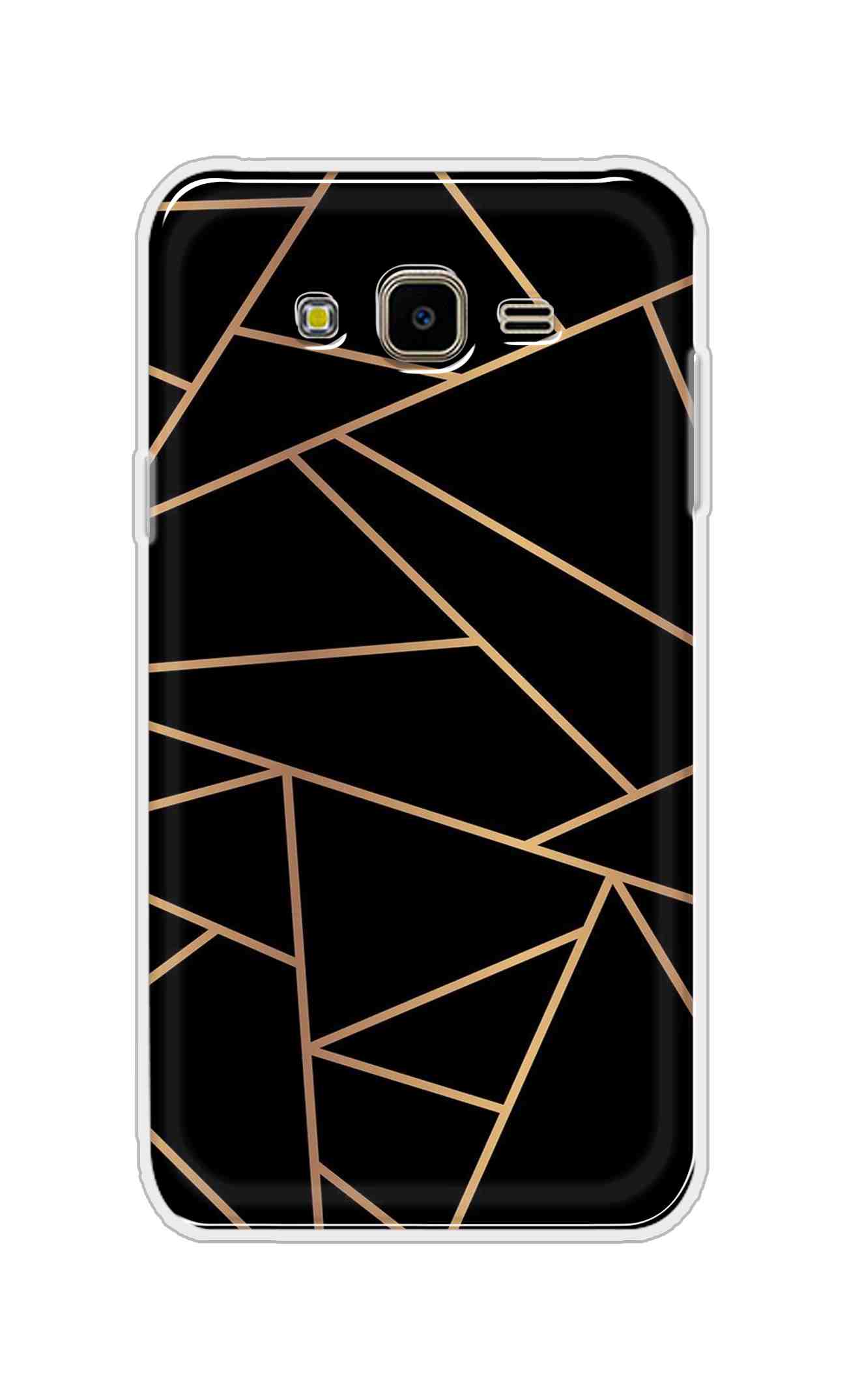 Coberta Back Cover For Samsung Galaxy J7 Nxt Back Cover Stylish Case - Golden Zig Zag Pattern in Black Design D16519