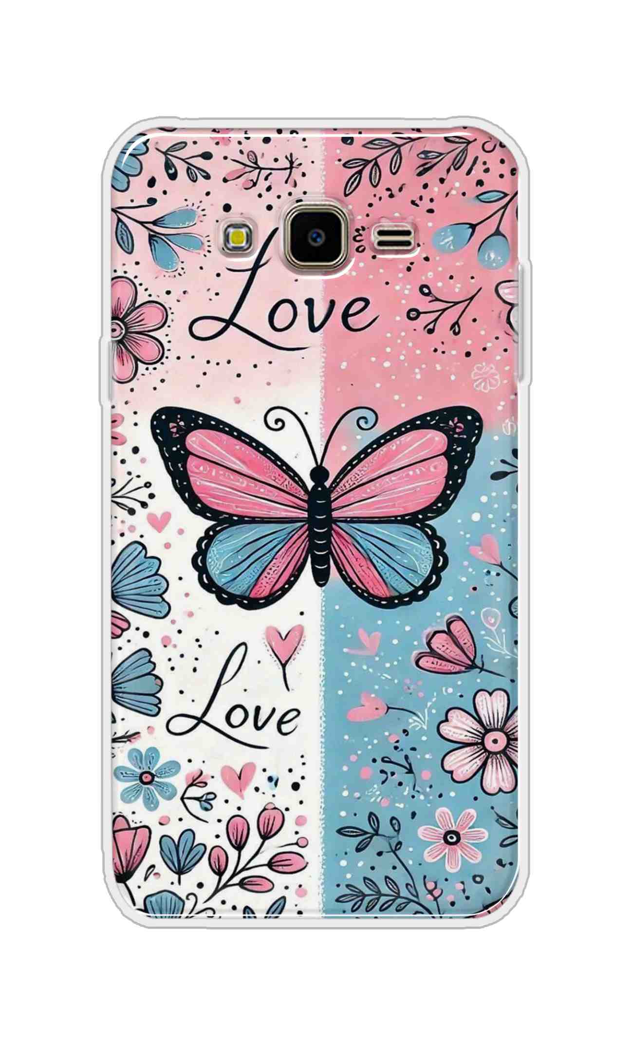Coberta Back Cover For Samsung Galaxy J7 Nxt Back Cover Stylish Case - Butterfly and Love Text Design D16526