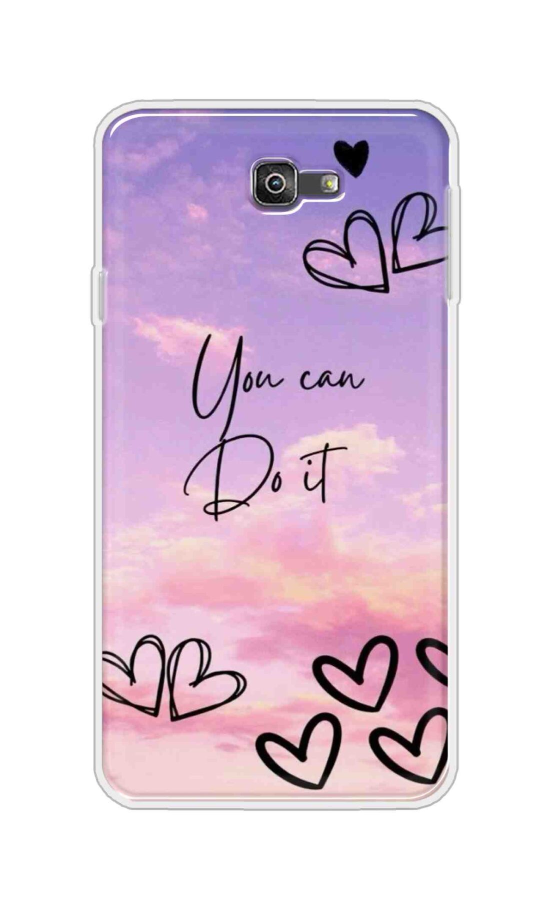 Coberta Back Cover For Samsung Galaxy J7 Prime 2 Back Cover Stylish Case - You Can Do It and Hearts Design D16539