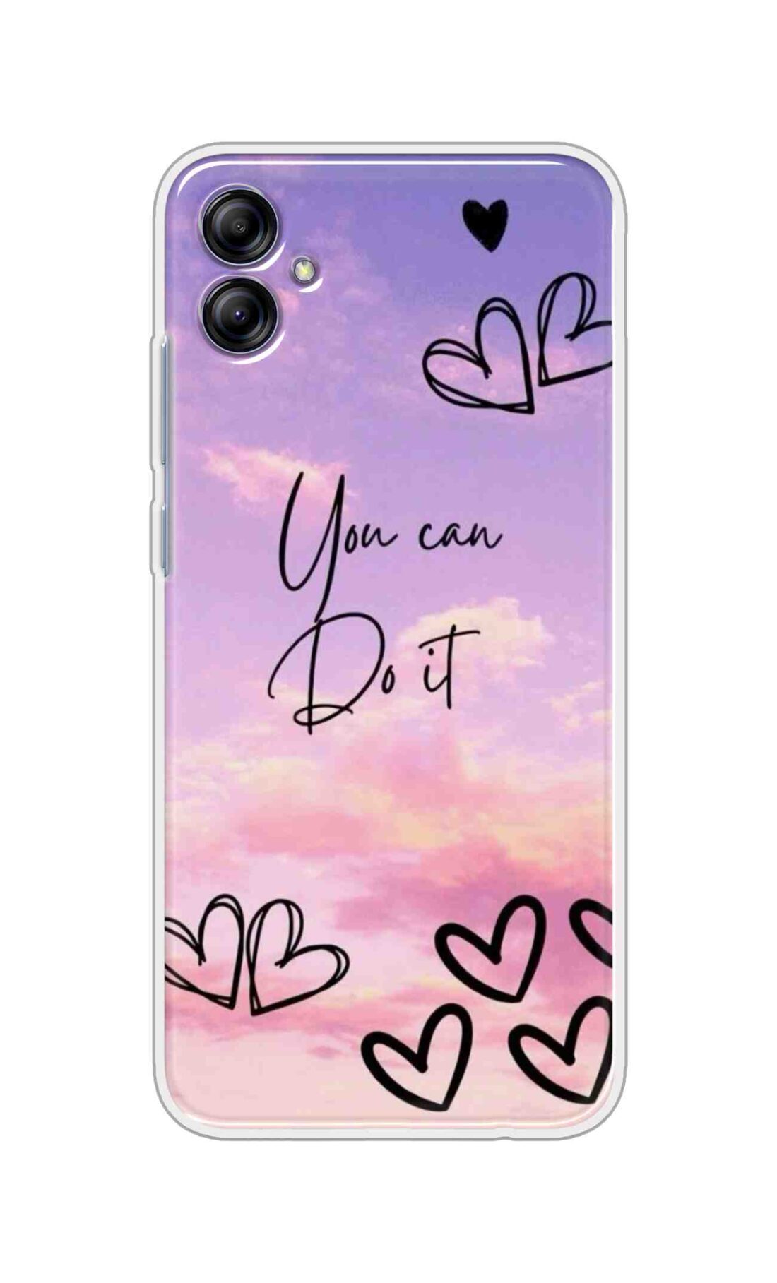Coberta Back Cover For Samsung Galaxy F06 5G Back Cover Stylish Case - You Can Do It and Hearts Design D16539