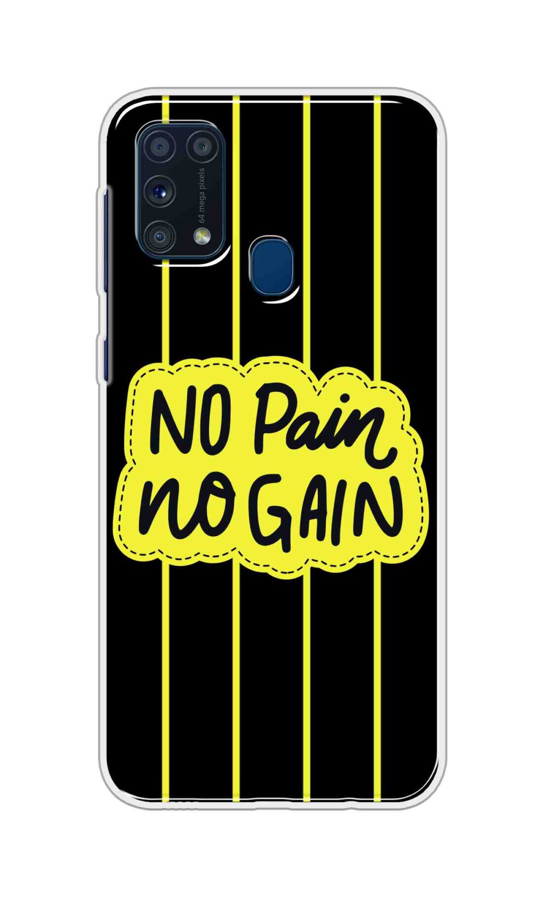 Coberta Back Cover For Samsung Galaxy M31 Back Cover Stylish Case - No Pain No Gain in Yellow Design D16508