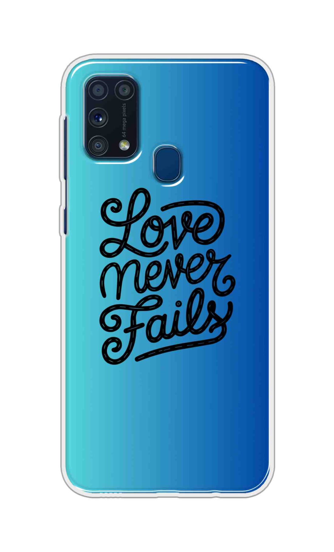 Coberta Back Cover For Samsung Galaxy M31 Back Cover Stylish Case - Love Never Fails in Blue Design D16643
