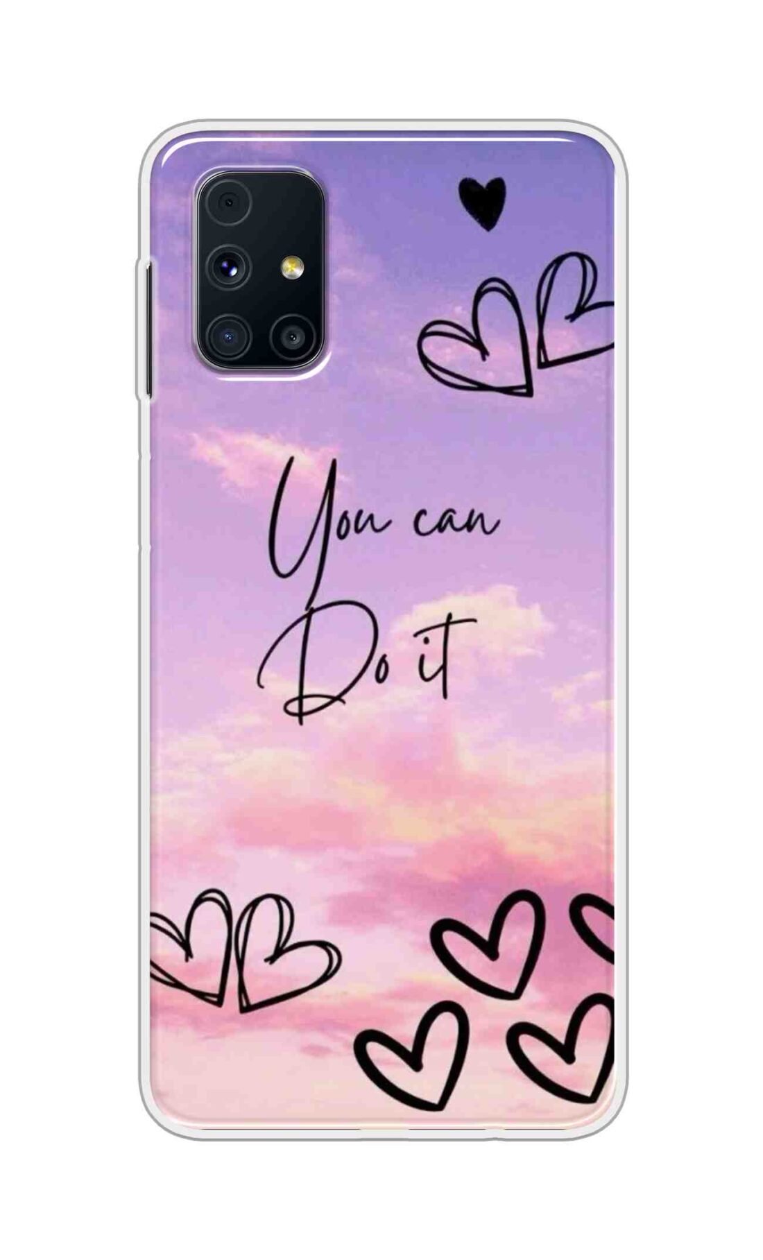 Coberta Back Cover For Samsung Galaxy M31s Back Cover Stylish Case - You Can Do It and Hearts Design D16539