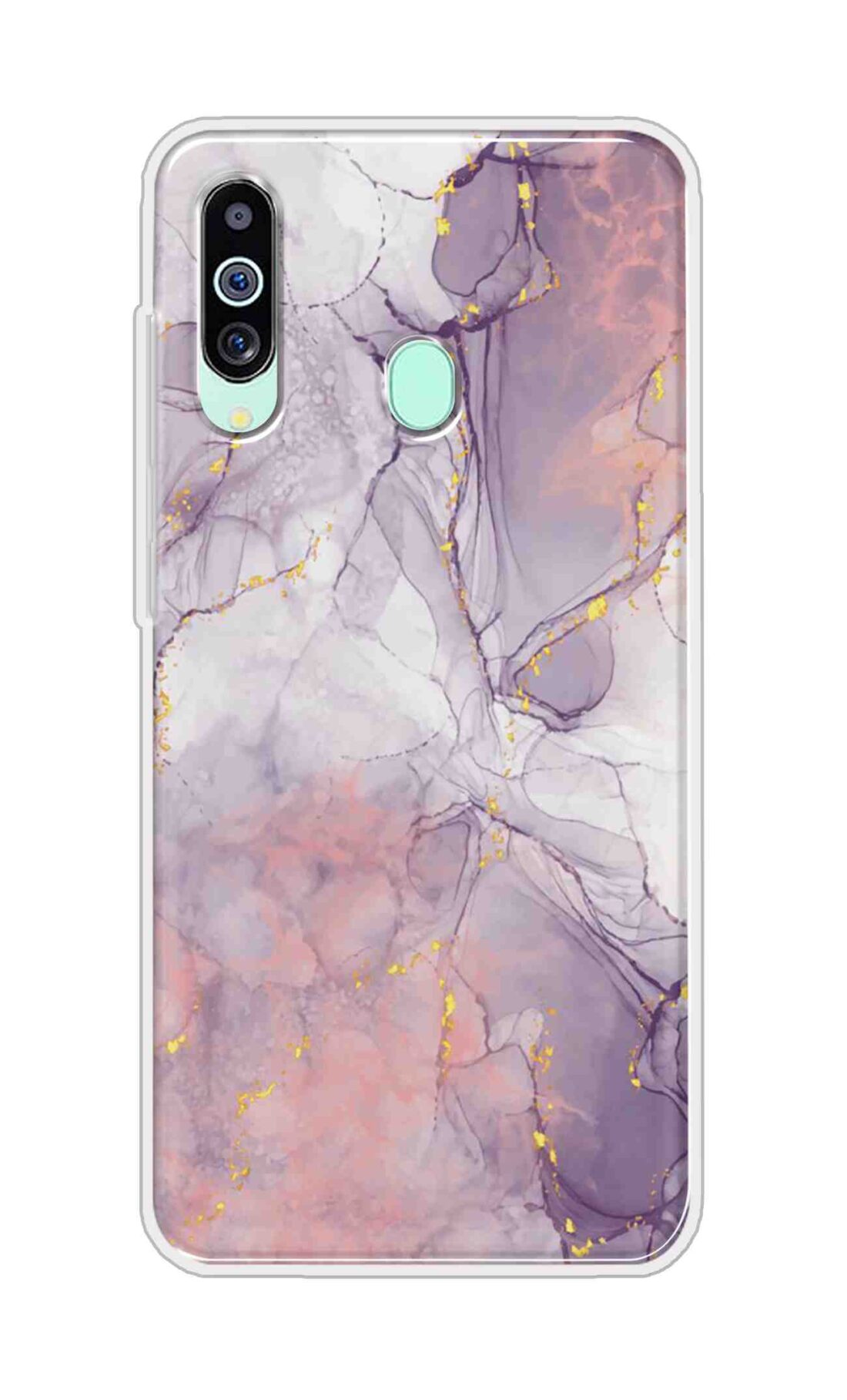 Coberta Back Cover For Samsung Galaxy M40 Back Cover Stylish Case - Light Marble with Golden Design D16162