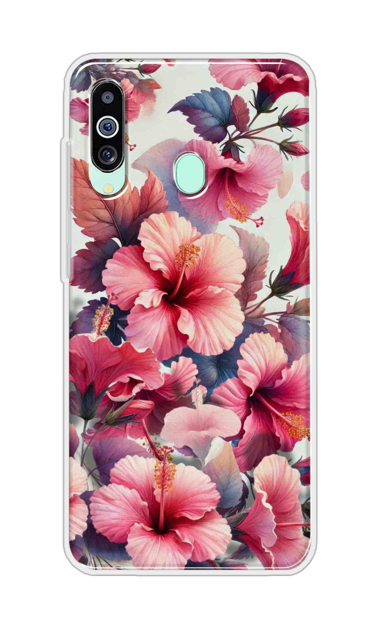 Coberta Back Cover For Samsung Galaxy M40 Back Cover Stylish Case - Pink Leaves and Flowers Design D16525