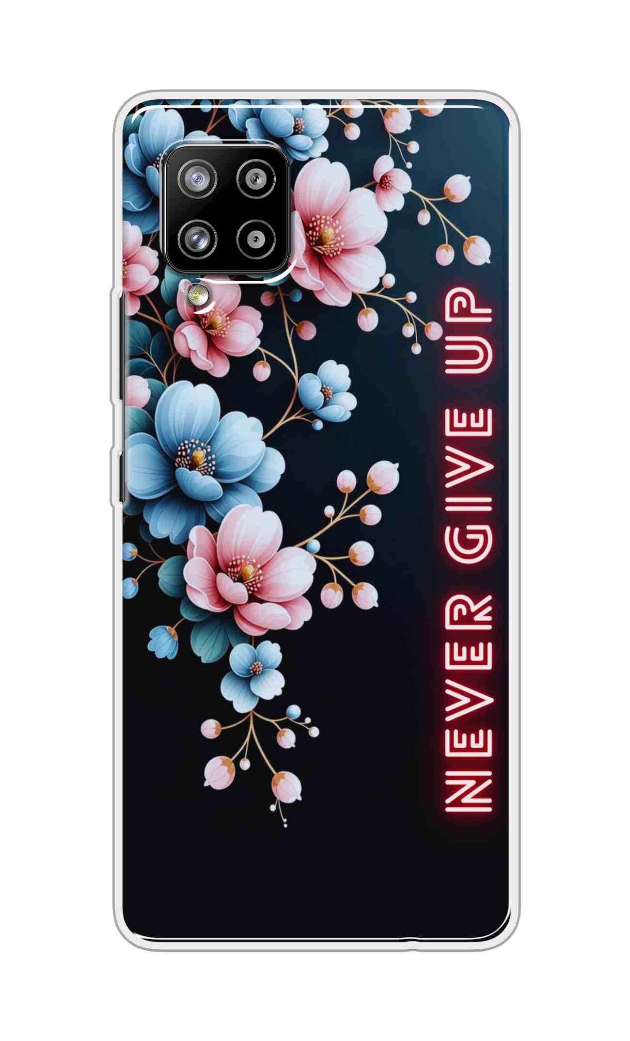 Coberta Back Cover For Samsung Galaxy M42 Back Cover Stylish Case - Never Give Up with Flowers Design D16500