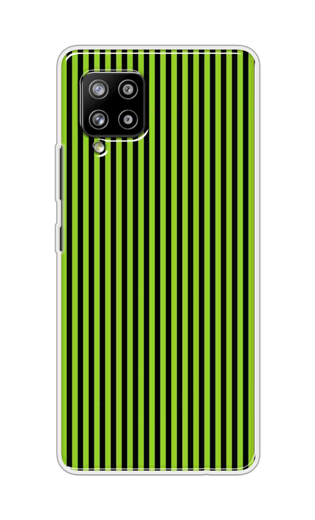 Coberta Back Cover For Samsung Galaxy M42 Back Cover Stylish Case - Green and Black Liner Design D16511