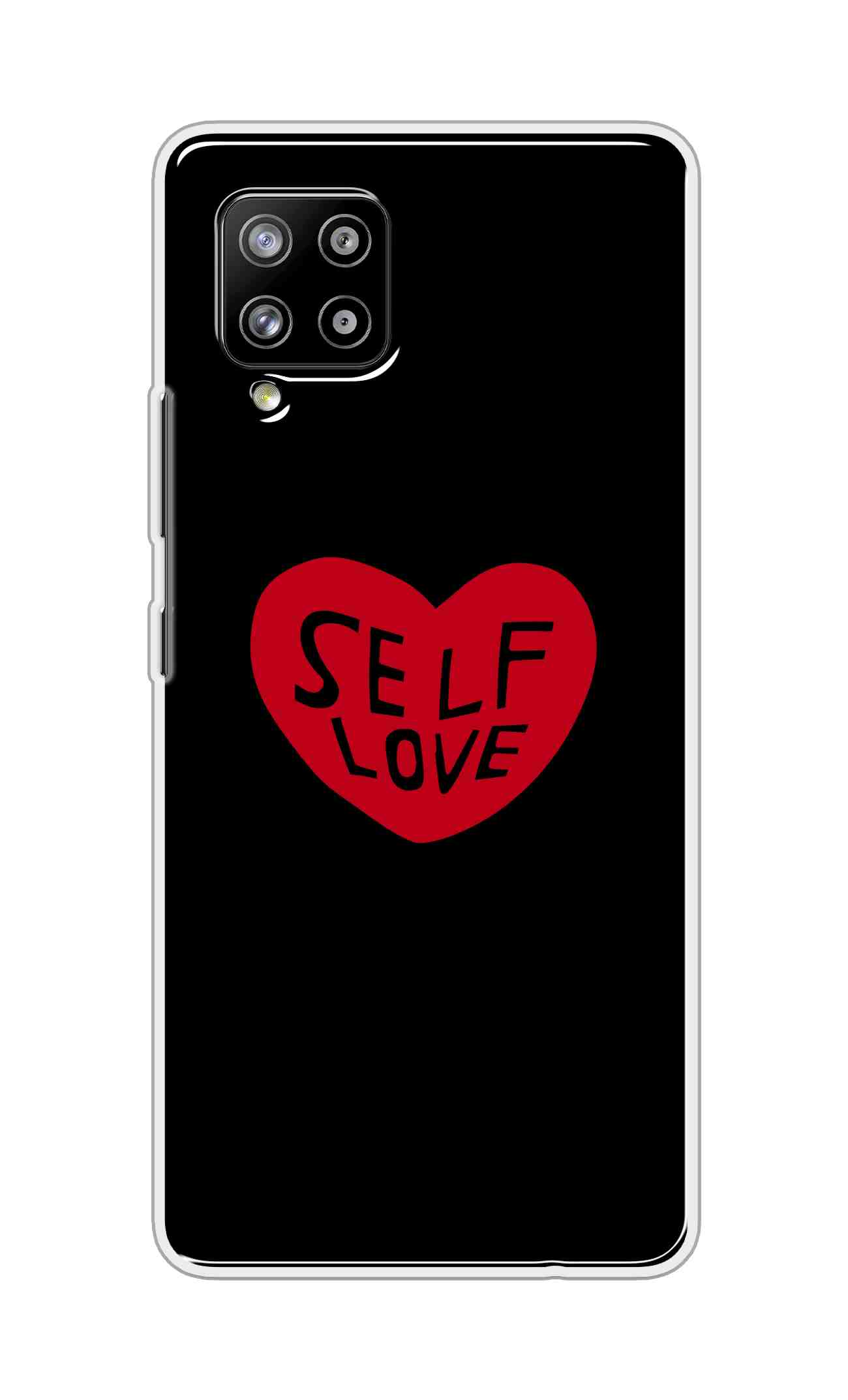 Coberta Back Cover For Samsung Galaxy M42 Back Cover Stylish Case - Self Love Heart in Black Design D16516