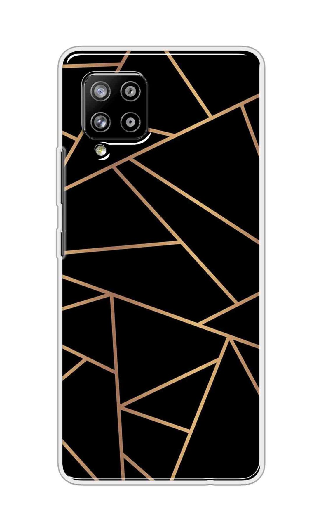Coberta Back Cover For Samsung Galaxy M42 Back Cover Stylish Case - Golden Zig Zag Pattern in Black Design D16519