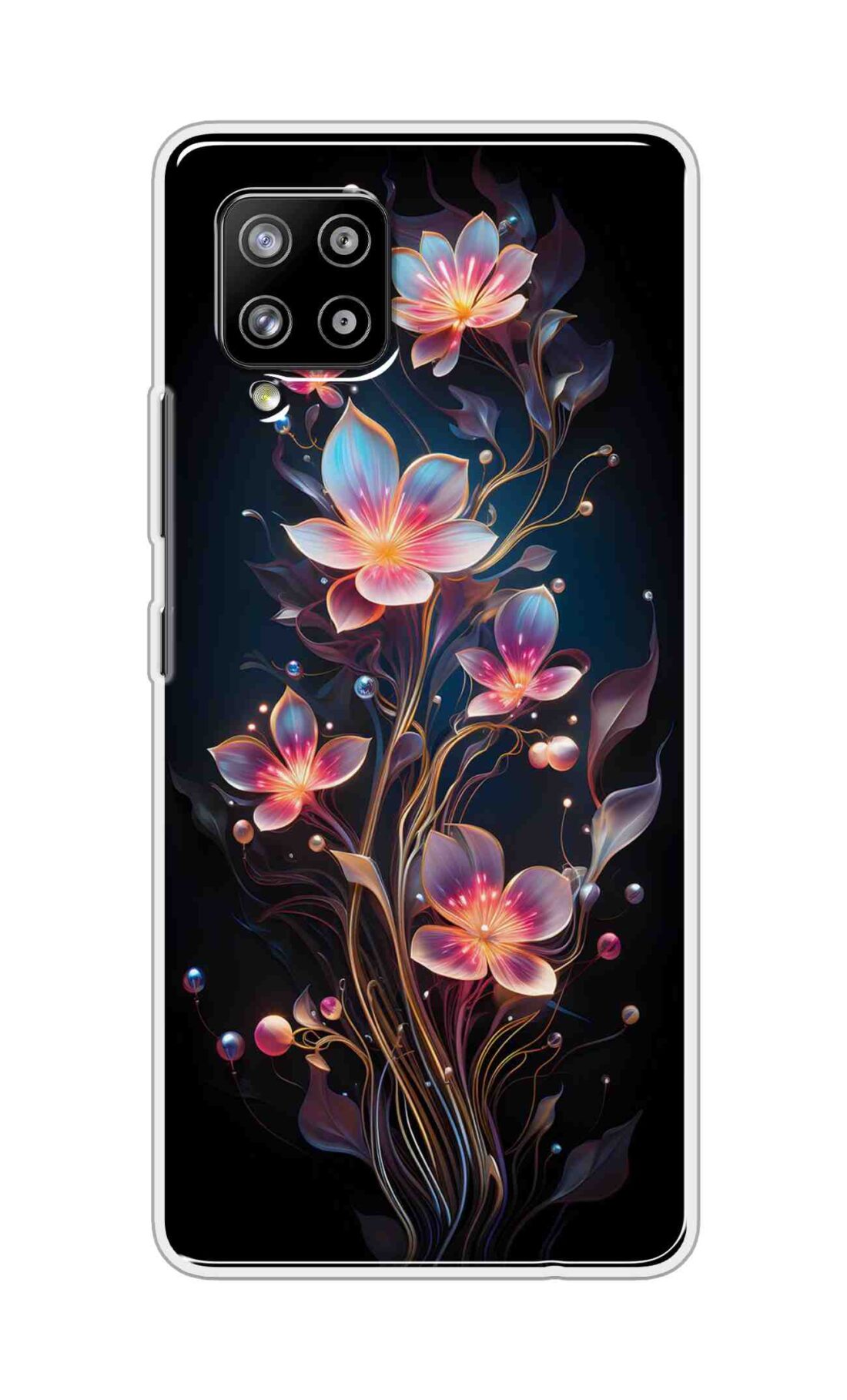 Coberta Back Cover For Samsung Galaxy M42 Back Cover Stylish Case - Asthetic Flowers in Black Design D16523