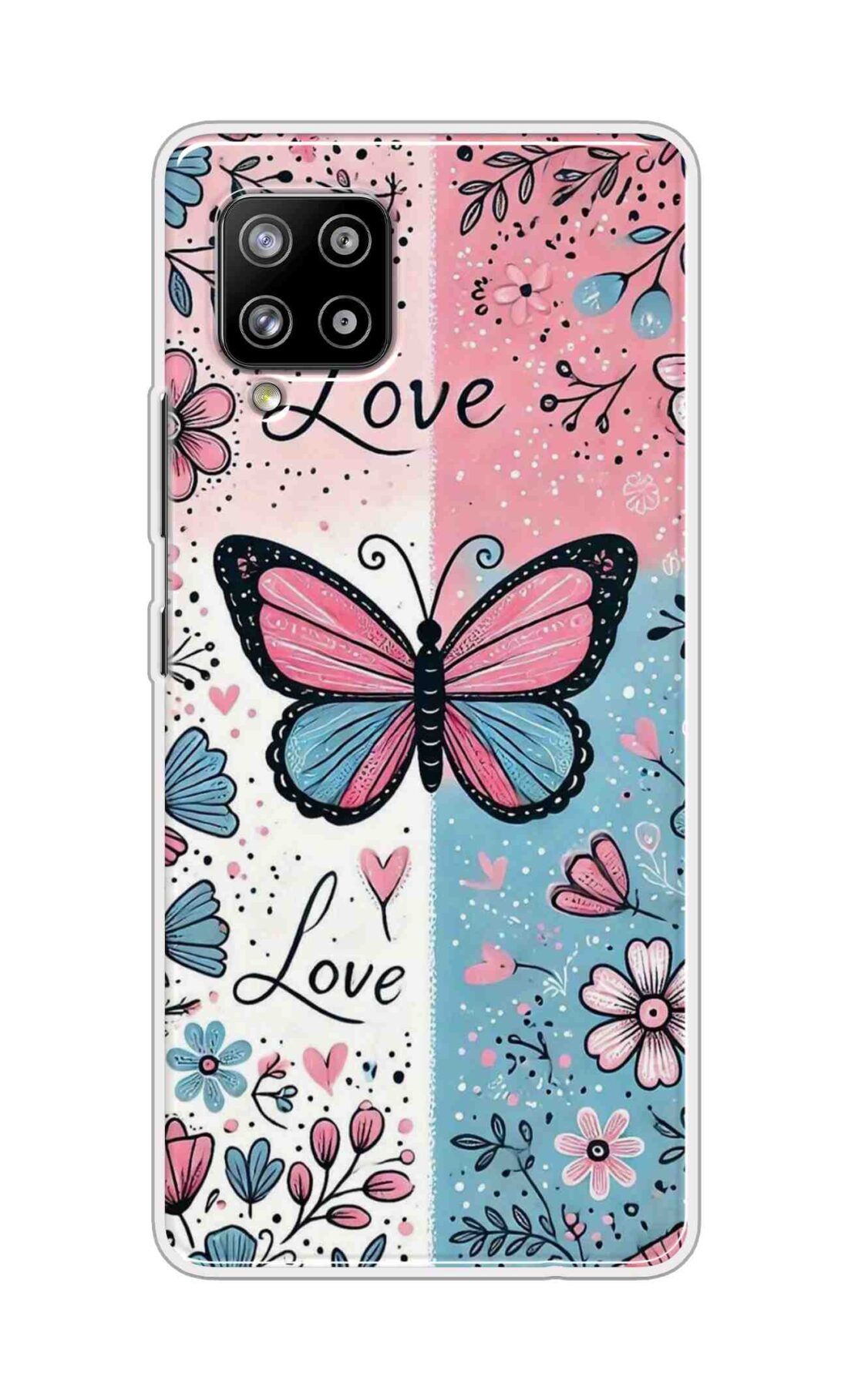 Coberta Back Cover For Samsung Galaxy M42 Back Cover Stylish Case - Butterfly and Love Text Design D16526