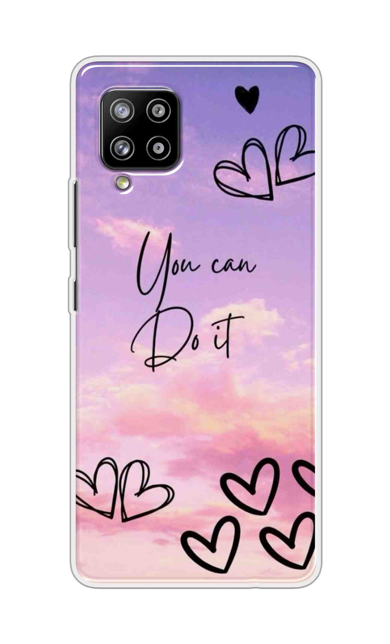 Coberta Back Cover For Samsung Galaxy M42 Back Cover Stylish Case - You Can Do It and Hearts Design D16539