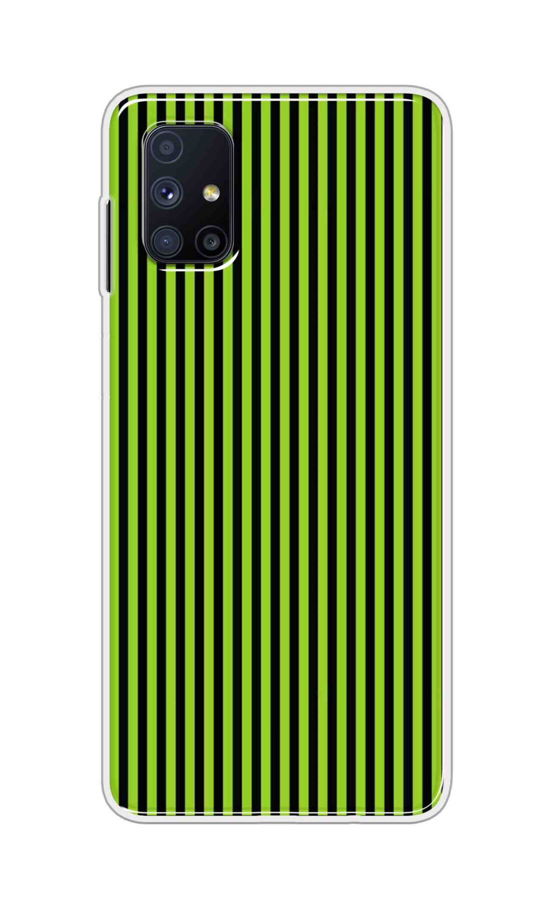 Coberta Back Cover For Samsung Galaxy M51 Back Cover Stylish Case - Green and Black Liner Design D16511