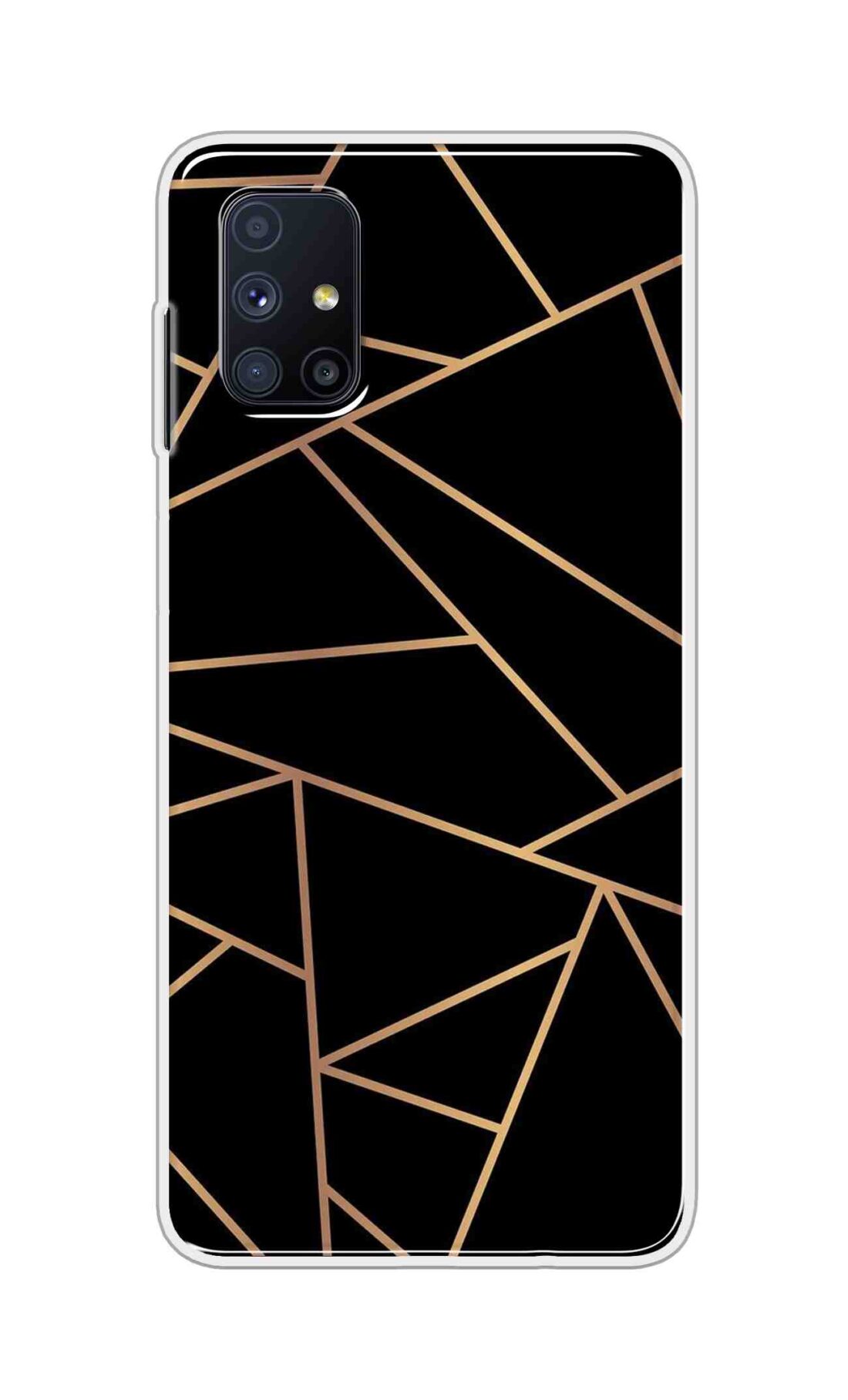 Coberta Back Cover For Samsung Galaxy M51 Back Cover Stylish Case - Golden Zig Zag Pattern in Black Design D16519