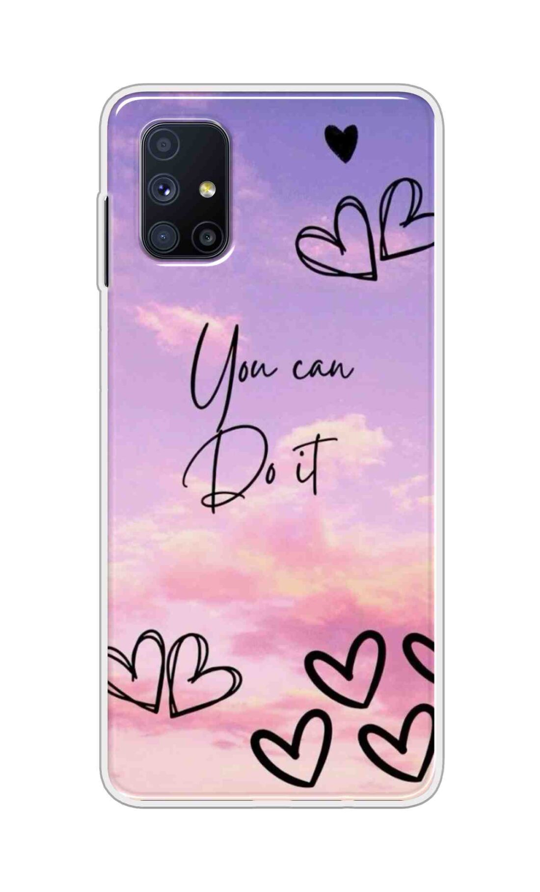 Coberta Back Cover For Samsung Galaxy M51 Back Cover Stylish Case - You Can Do It and Hearts Design D16539