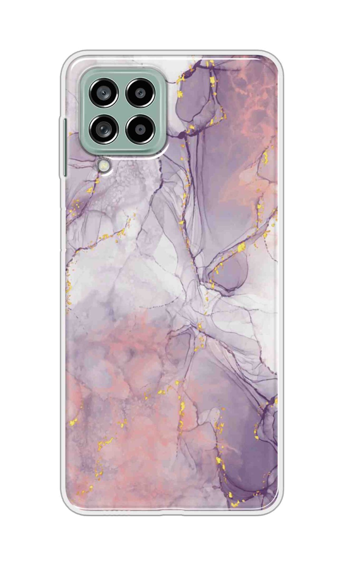 Coberta Back Cover For Samsung Galaxy M53 5G Back Cover Stylish Case - Light Marble with Golden Design D16162