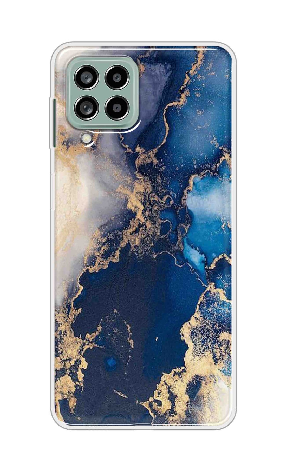 Coberta Back Cover For Samsung Galaxy M53 5G Back Cover Stylish Case - White and Dark Blue Marble Design D16177