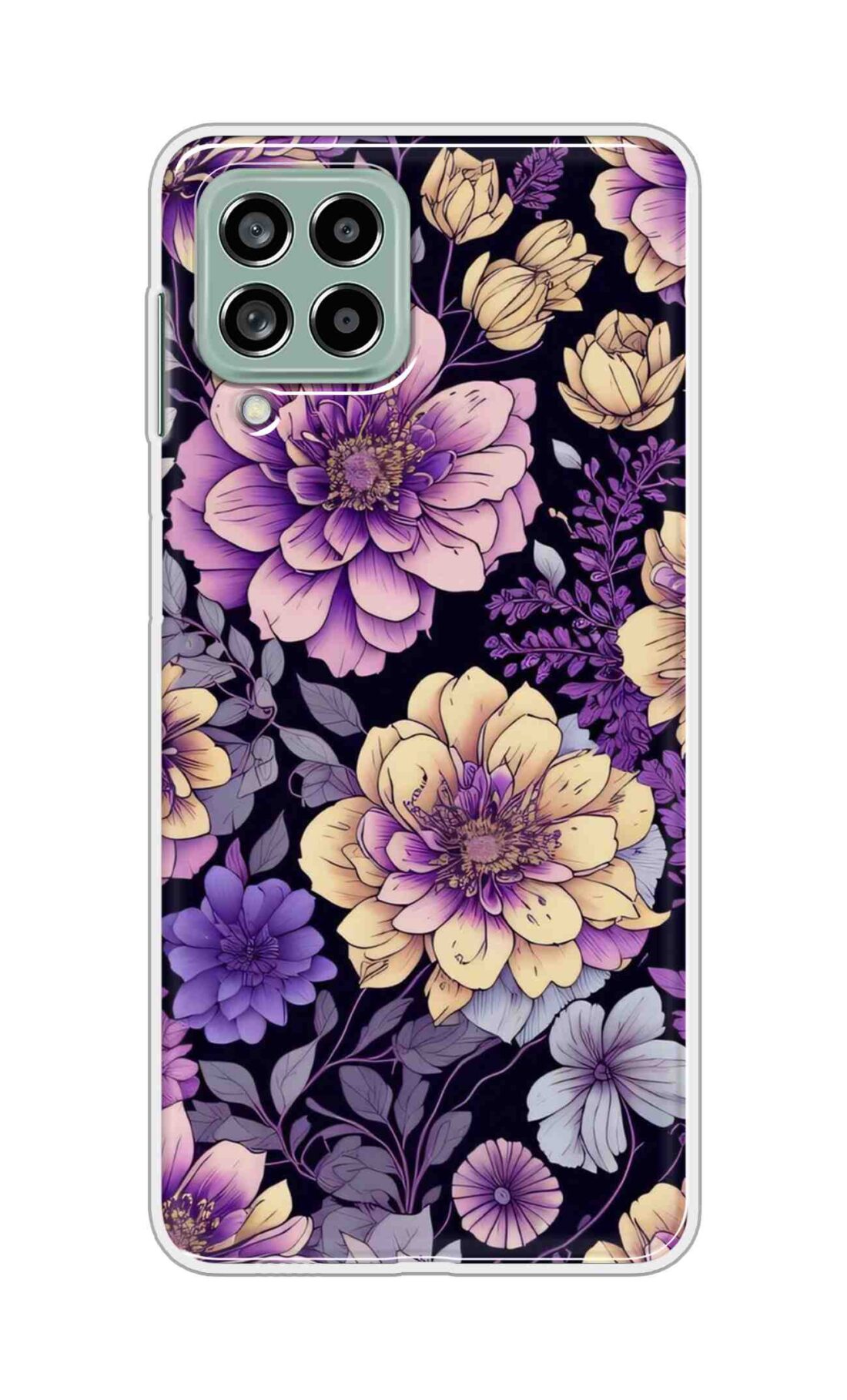 Coberta Back Cover For Samsung Galaxy M53 5G Back Cover Stylish Case - Pink and Yellow Lotus Flowers Design D16263